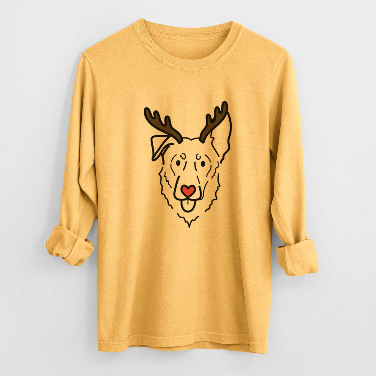 Red Nose Shepherd Mix - Bodhi - Heavyweight 100% Cotton Long Sleeve