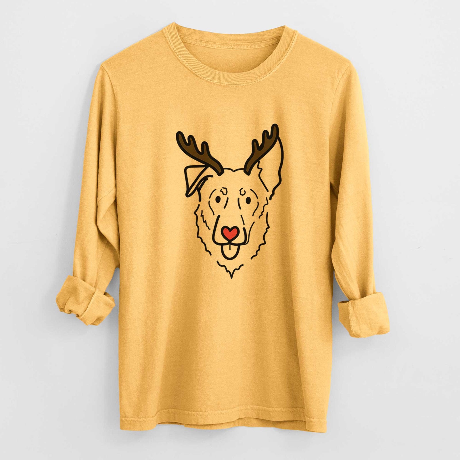 Red Nose Shepherd Mix - Bodhi - Heavyweight 100% Cotton Long Sleeve