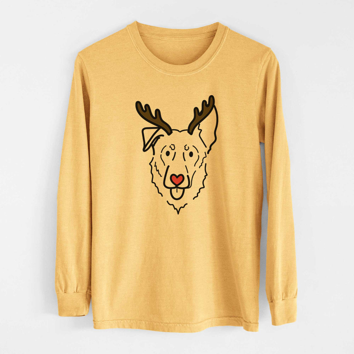 Red Nose Shepherd Mix - Bodhi - Heavyweight 100% Cotton Long Sleeve