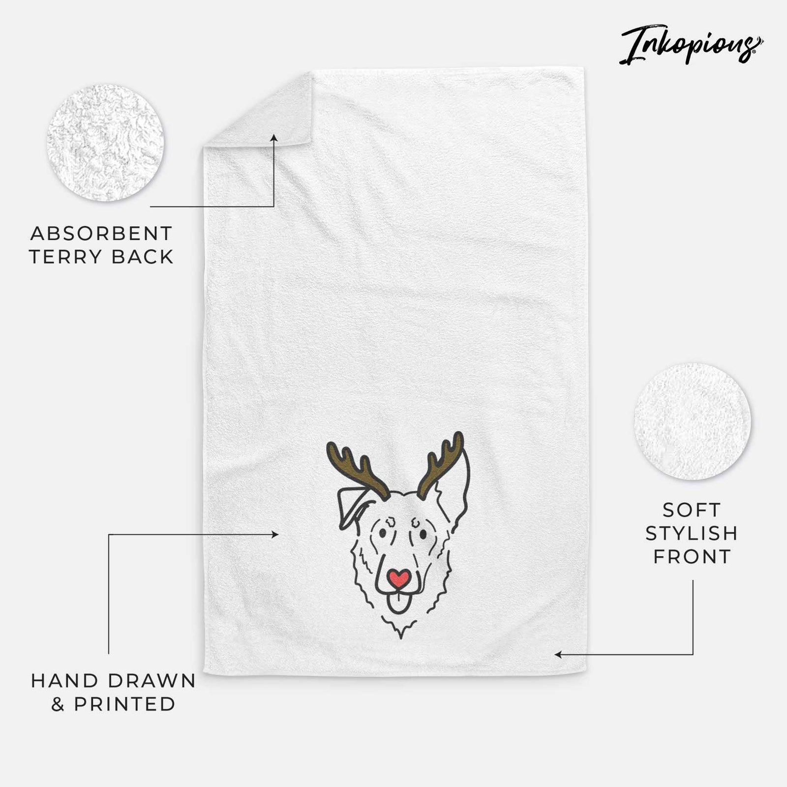 Red Nose Shepherd Mix - Bodhi - Decorative Hand Towel