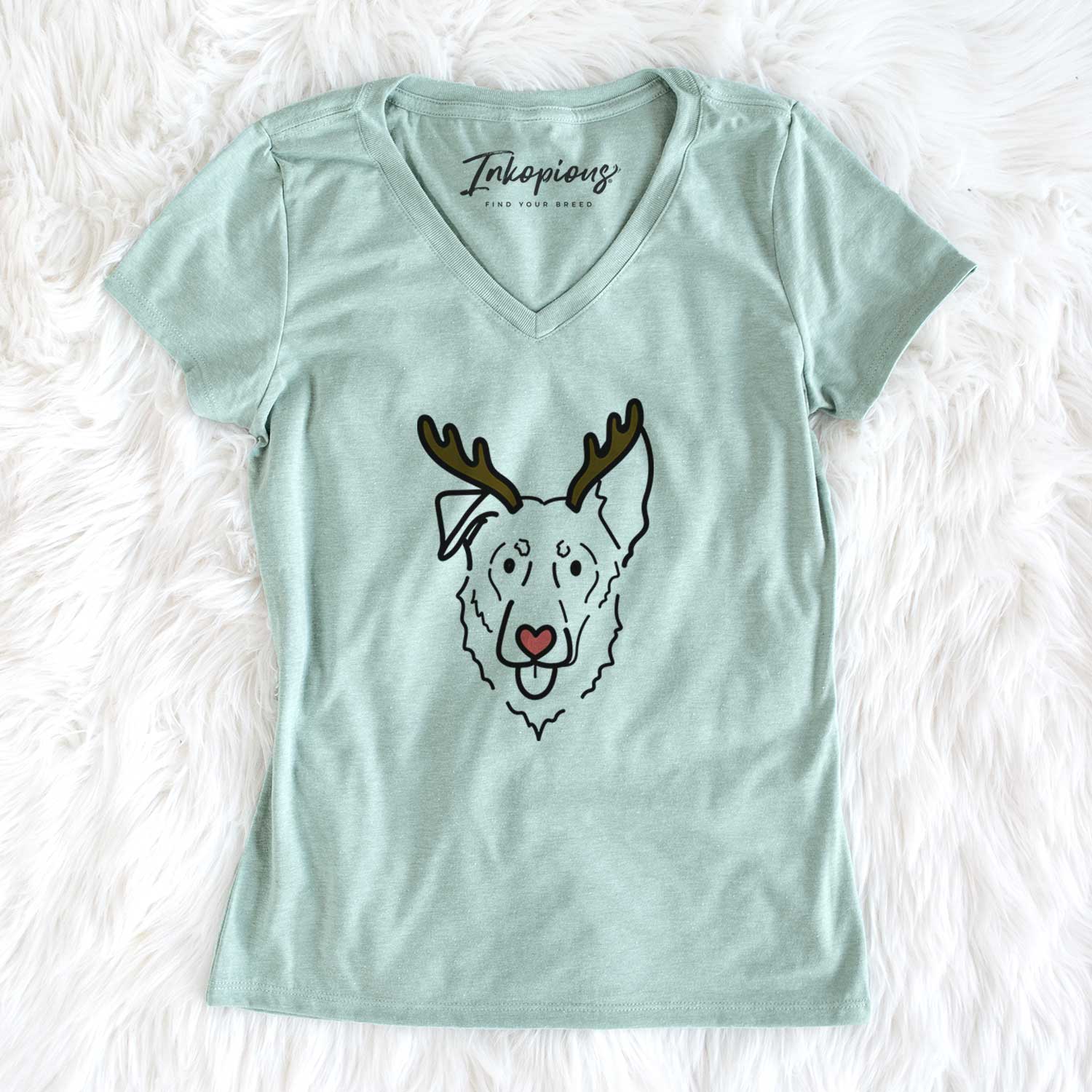 Red Nose Shepherd Mix - Bodhi - Women's V-neck Shirt