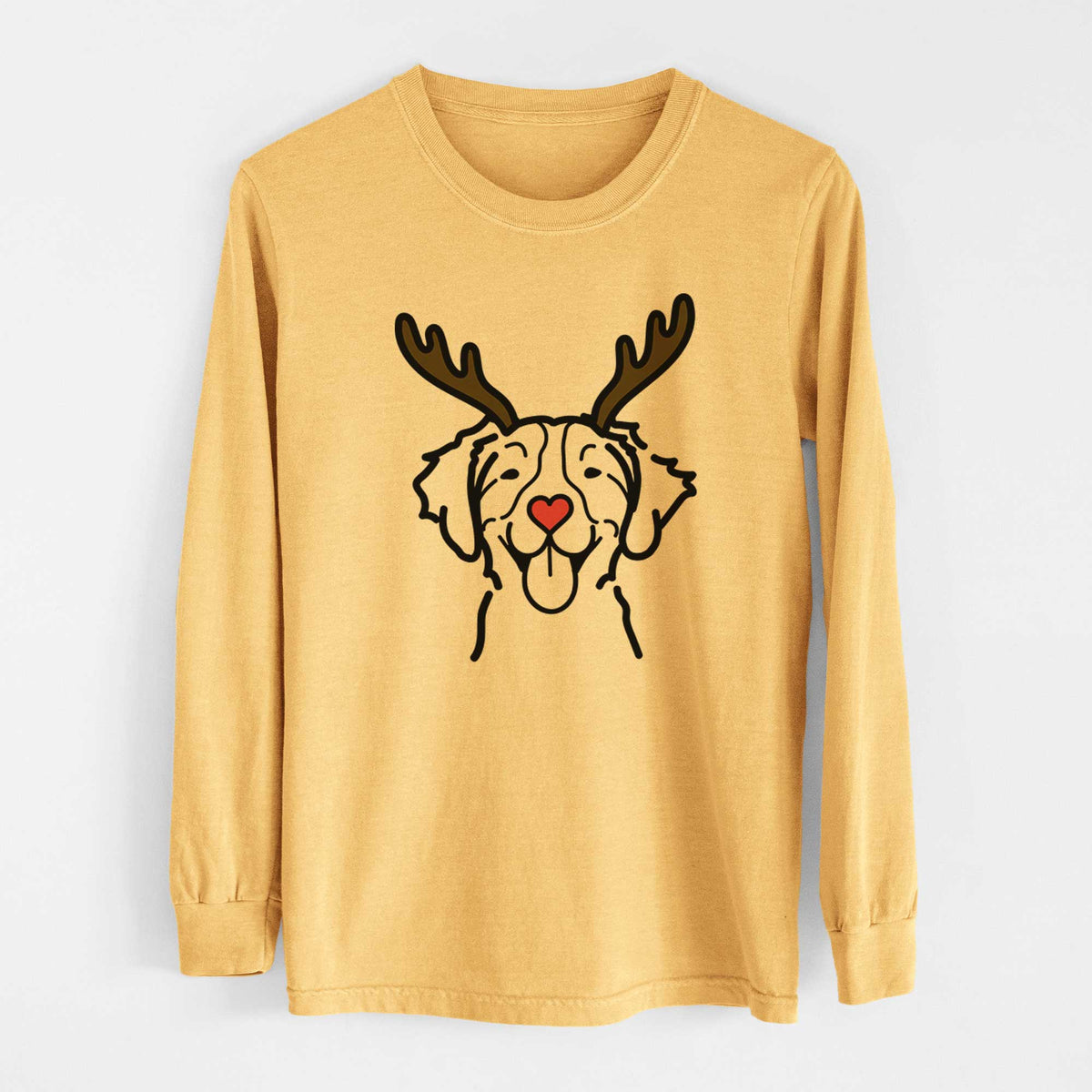 Red Nose Brittany - Heavyweight 100% Cotton Long Sleeve