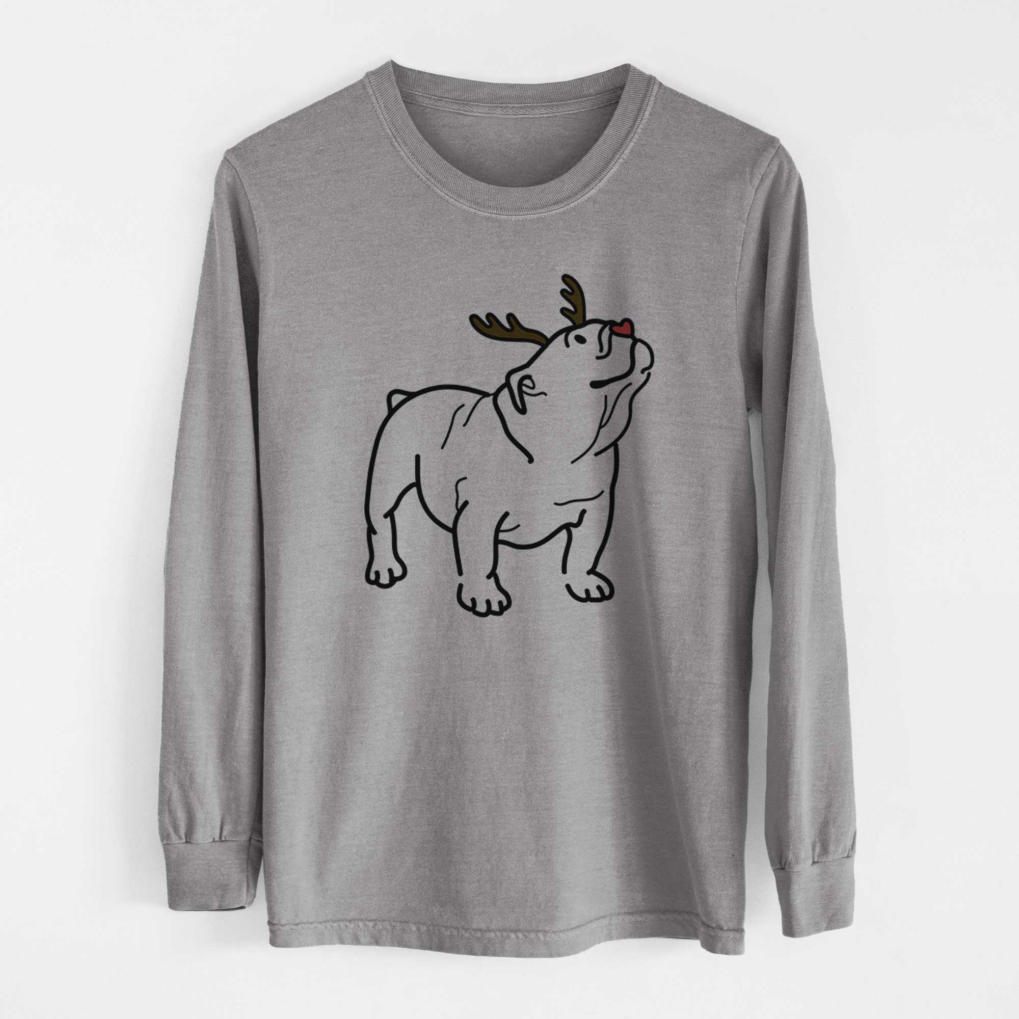 Red Nose English Bulldog - Bruno - Heavyweight 100% Cotton Long Sleeve