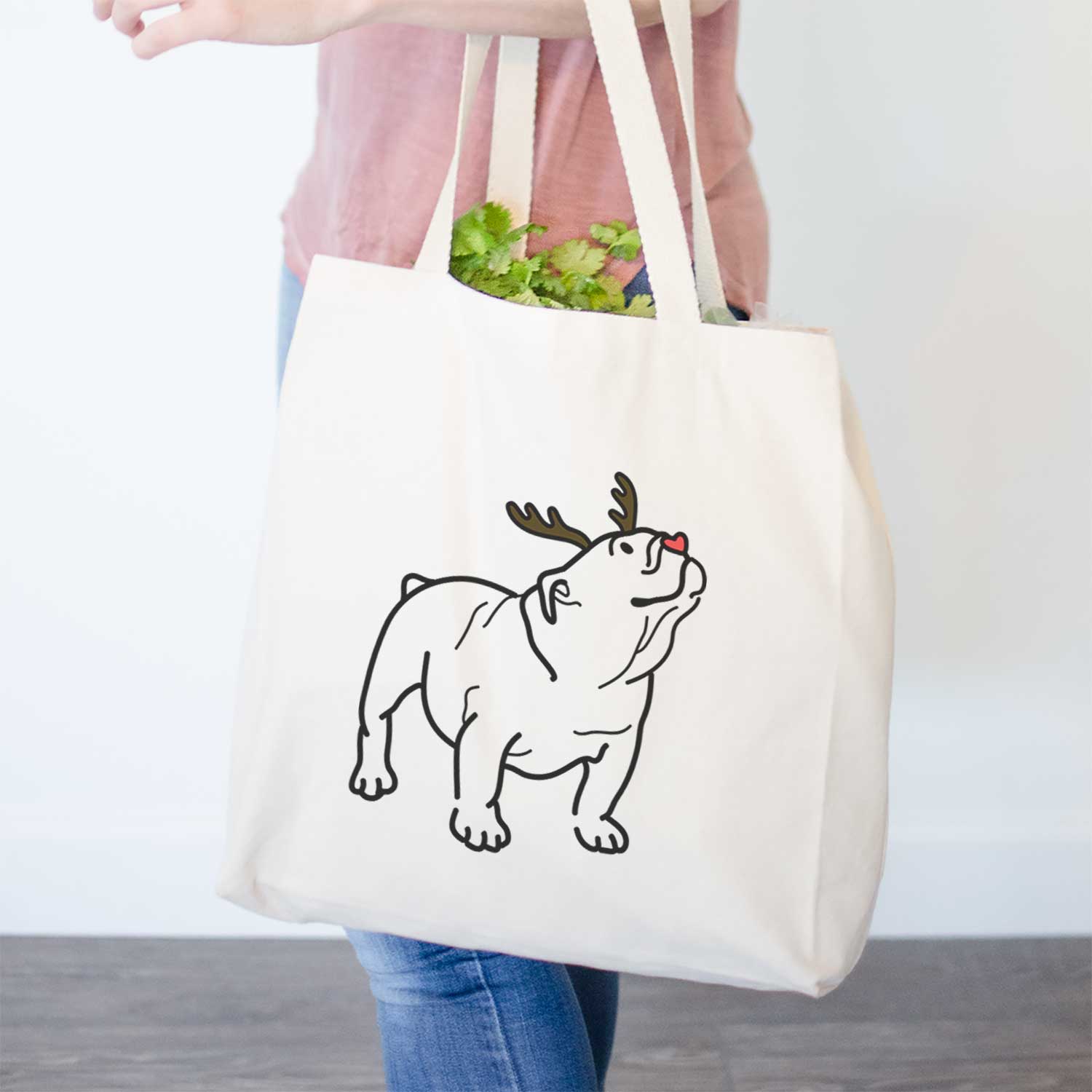 Red Nose English Bulldog - Bruno - Tote Bag