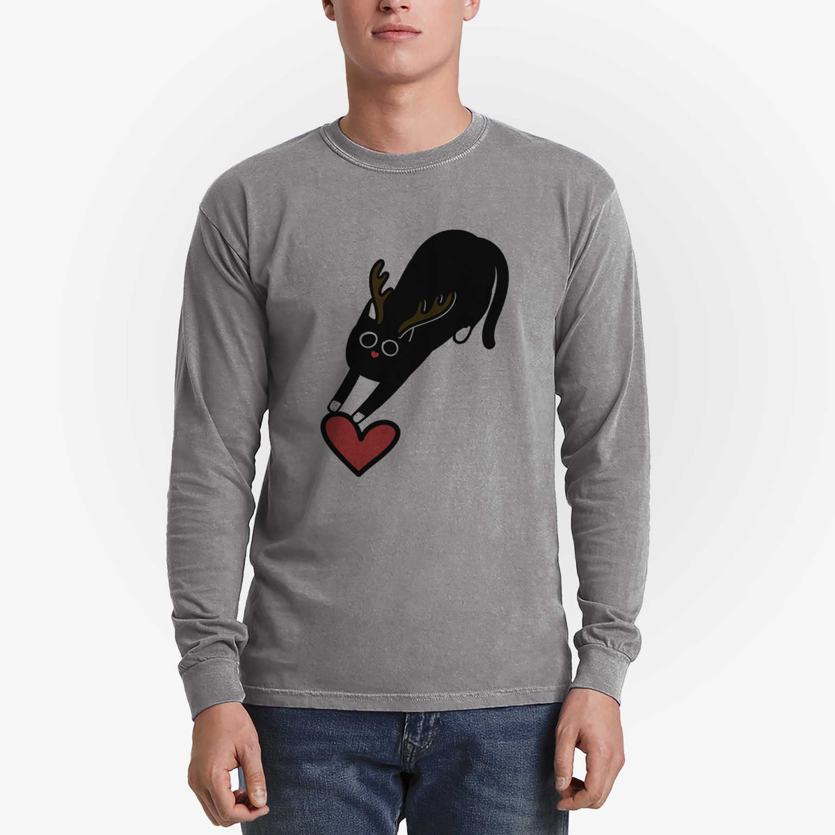 Red Nose Black Cat - Bug - Heavyweight 100% Cotton Long Sleeve