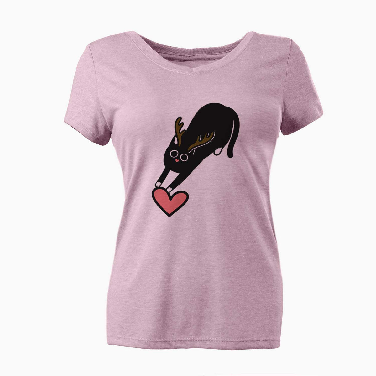 Red Nose Black Cat - Bug - Women's V-neck Shirt