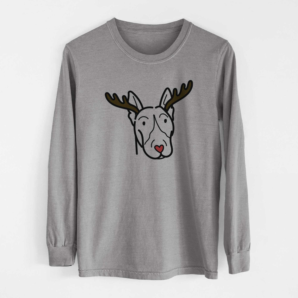 Red Nose Bull Terrier - Heavyweight 100% Cotton Long Sleeve