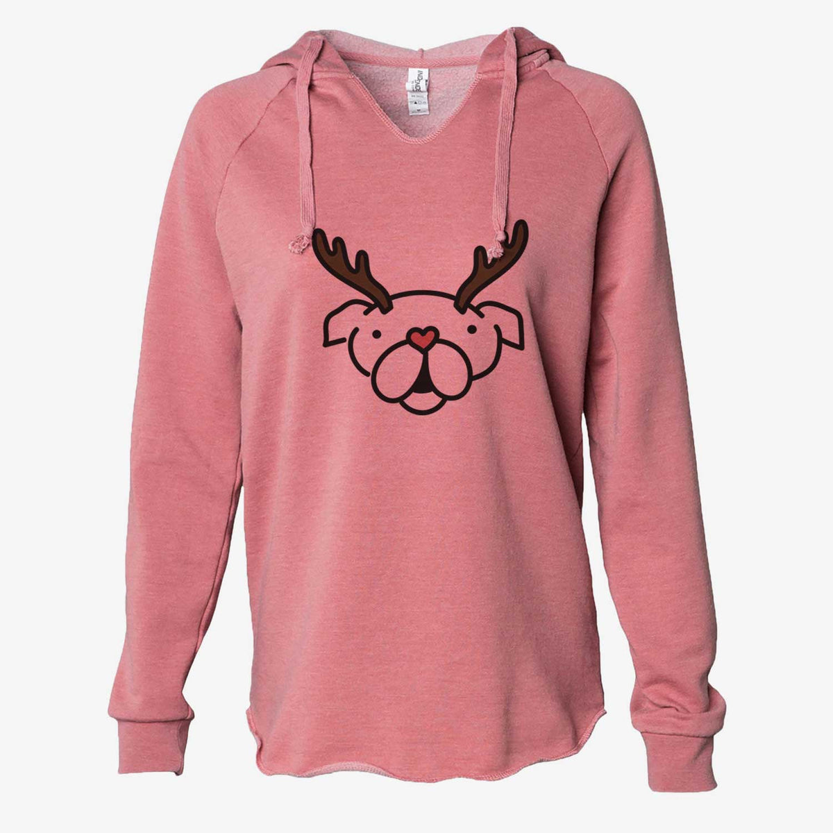 Red Nose English Bulldog - Cali Wave Hooded Sweatshirt