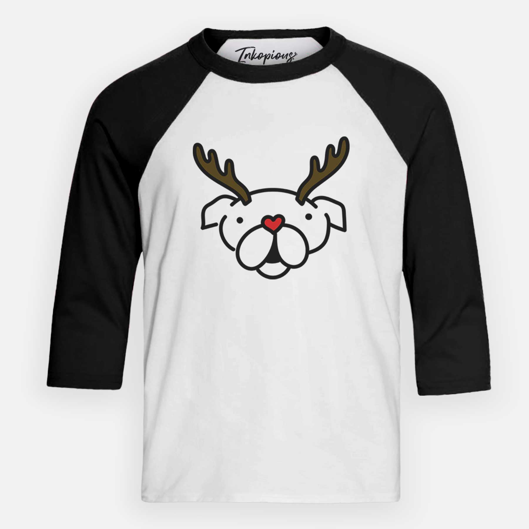 Red Nose English Bulldog - Youth 3/4 Long Sleeve