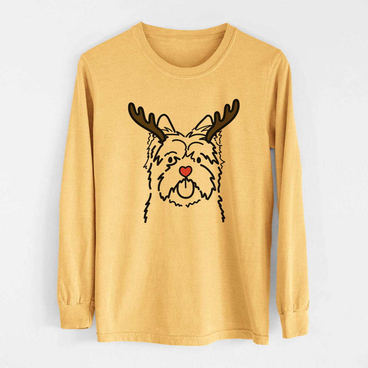 Red Nose Cairn Terrier - Heavyweight 100% Cotton Long Sleeve