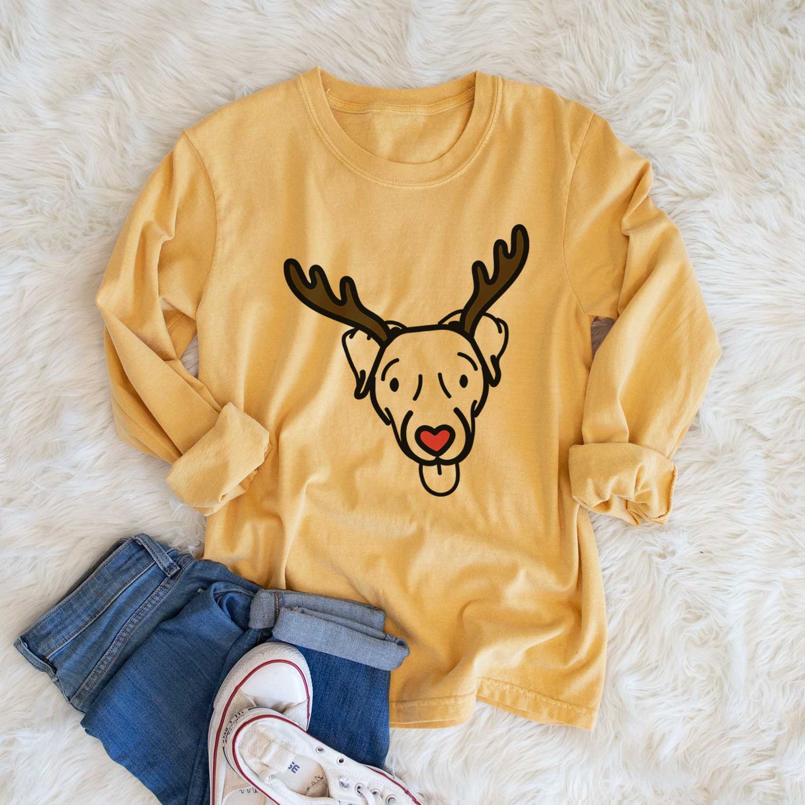 Red Nose Jack Russell Terrier - Cammy - Heavyweight 100% Cotton Long Sleeve