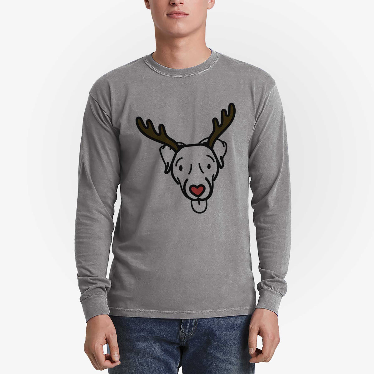 Red Nose Jack Russell Terrier - Cammy - Heavyweight 100% Cotton Long Sleeve