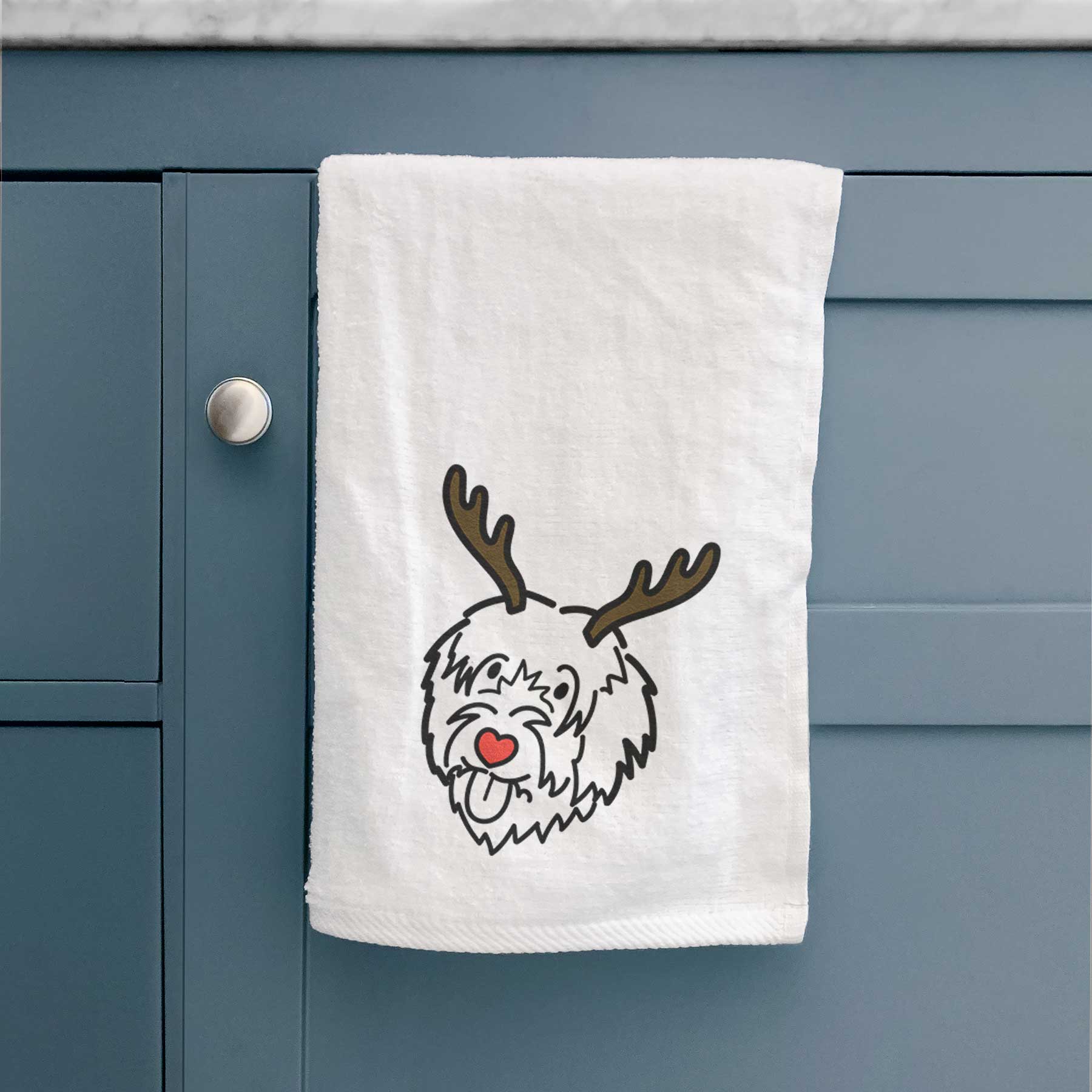 Red Nose Catalan Sheepdog - Decorative Hand Towel