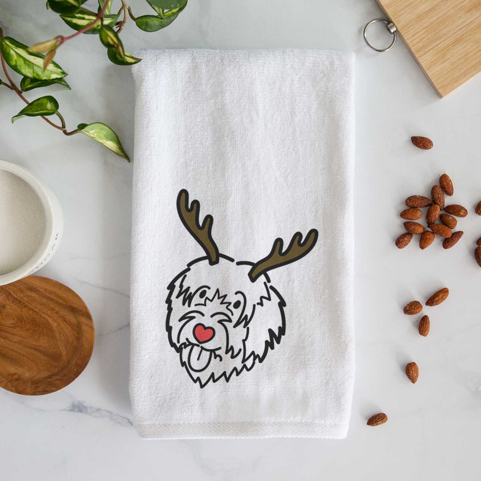 Red Nose Catalan Sheepdog - Decorative Hand Towel