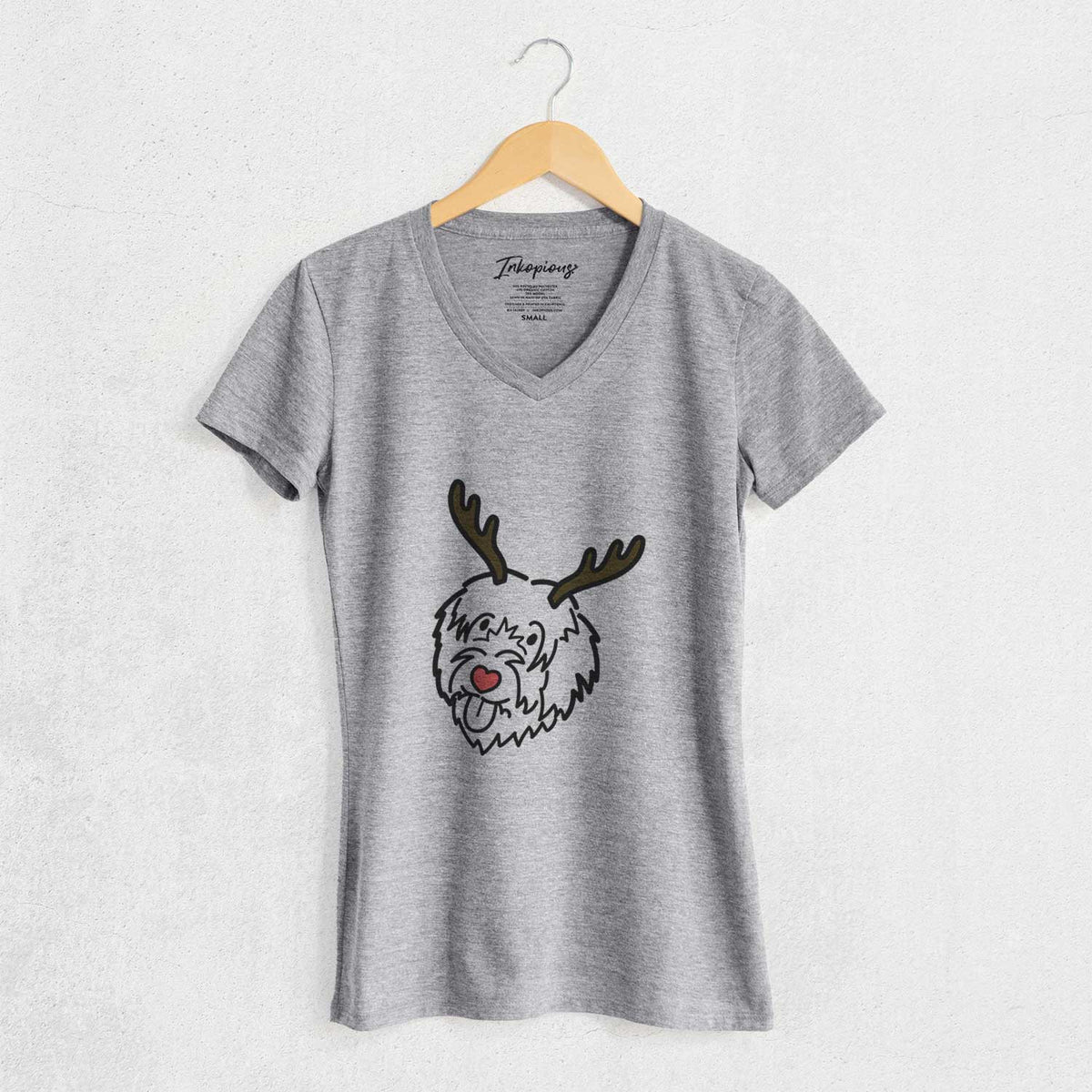 Red Nose Catalan Sheepdog - Women's V-neck Shirt