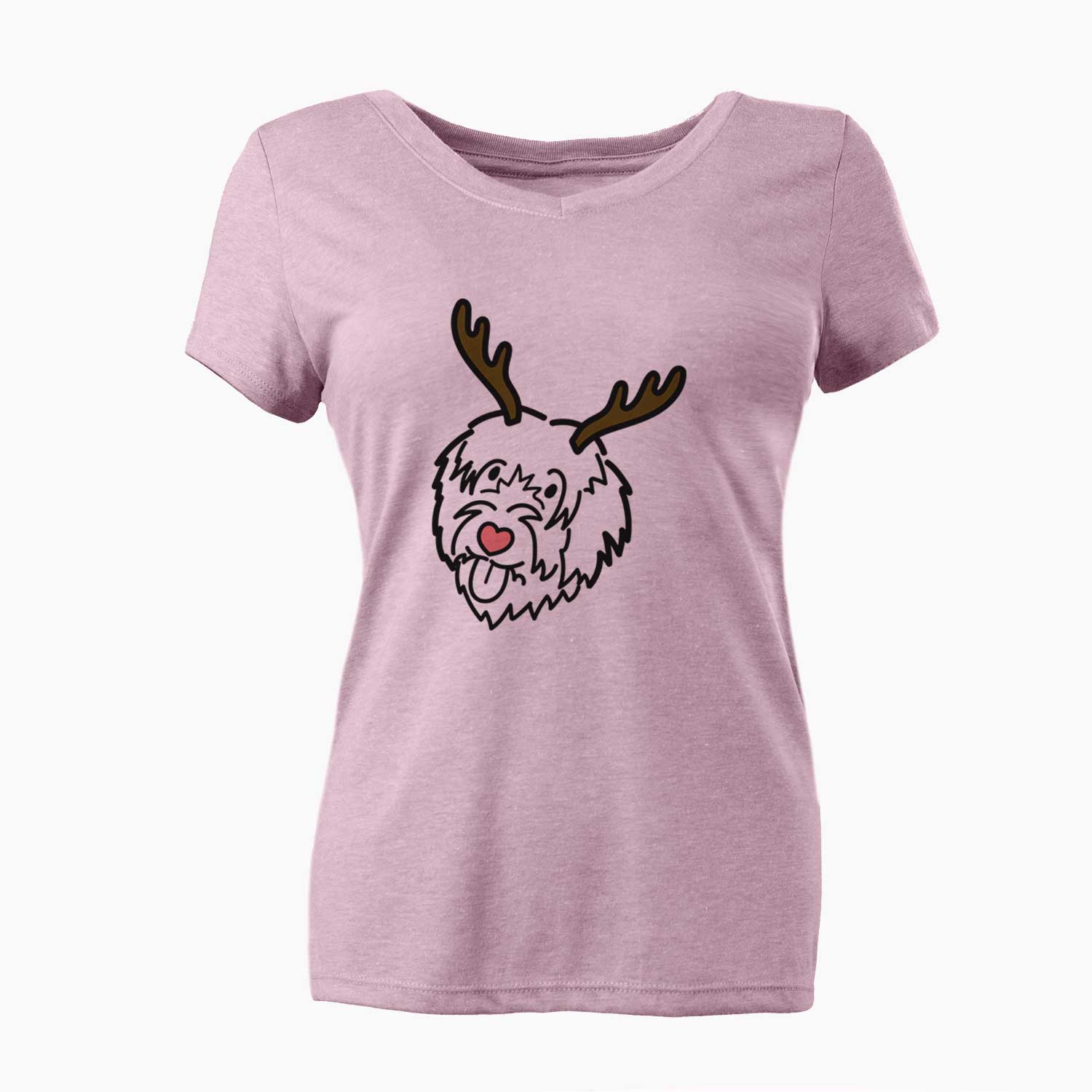 Red Nose Catalan Sheepdog - Women's V-neck Shirt