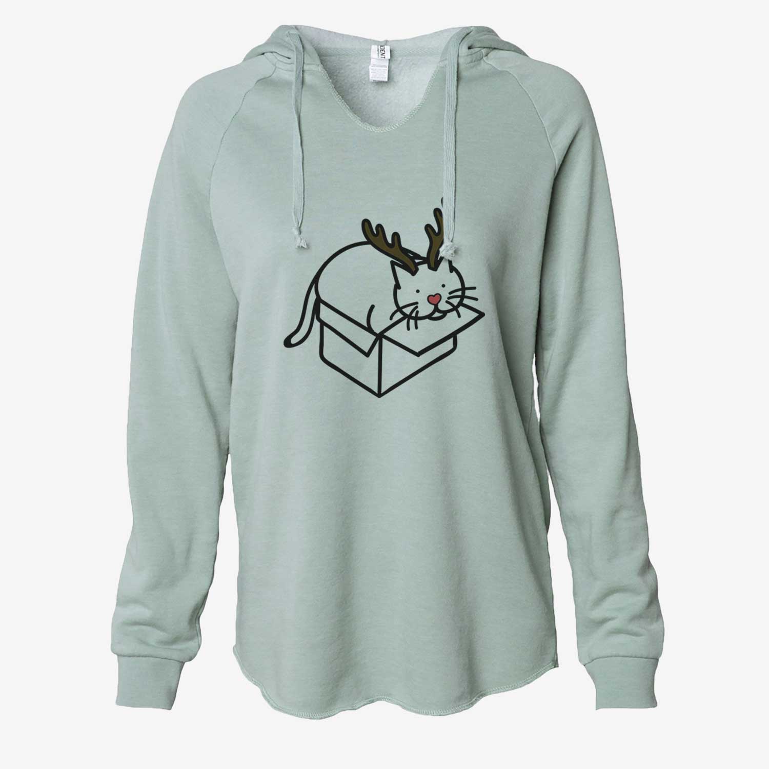 Red Nose Cat in a Box - Charlie - Cali Wave Hooded Sweatshirt