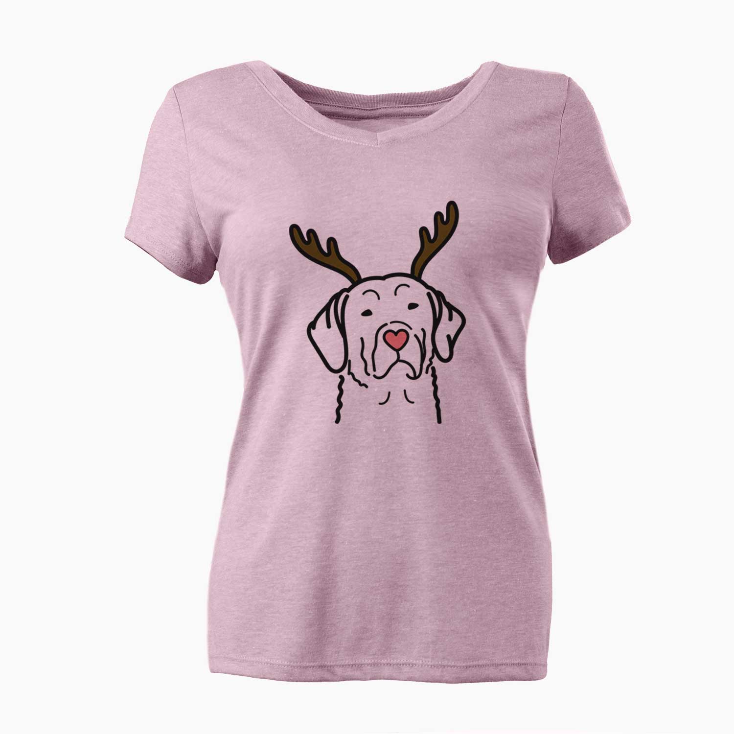 Red Nose Chesapeake Bay Retriever - Women's V-neck Shirt