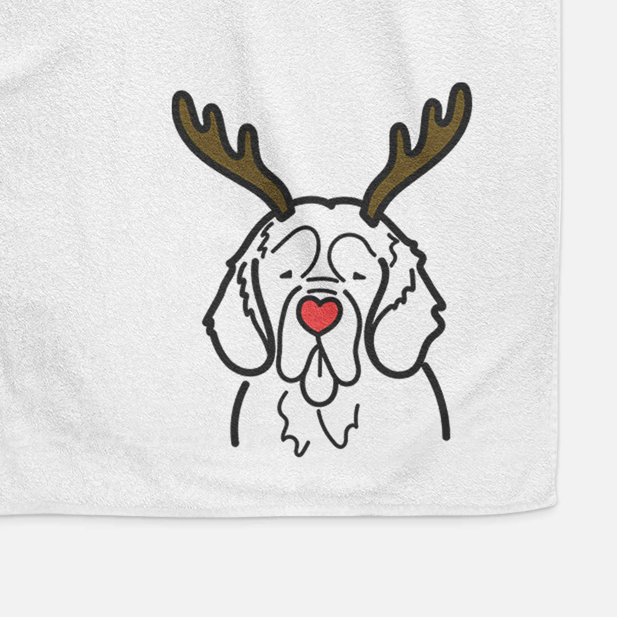Red Nose Clumber Spaniel - Decorative Hand Towel