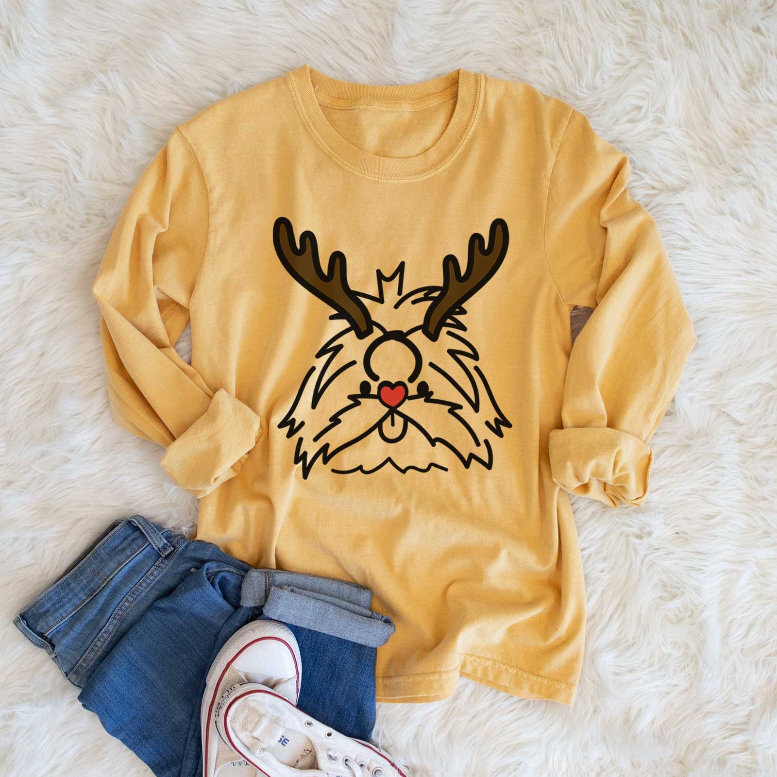 Red Nose Shih Tzu - CoCo - Heavyweight 100% Cotton Long Sleeve