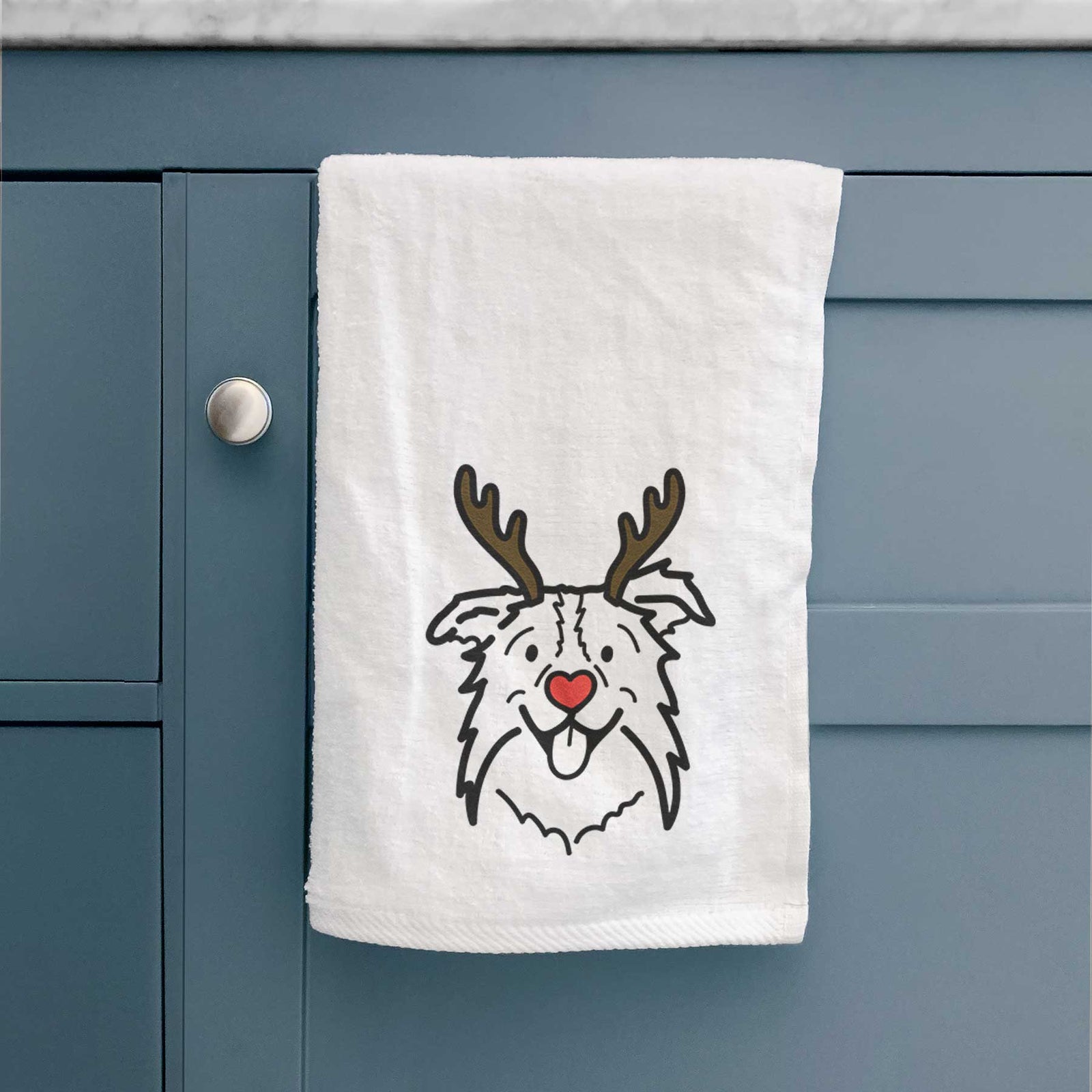 Red Nose Border Collie - Cricket - Decorative Hand Towel