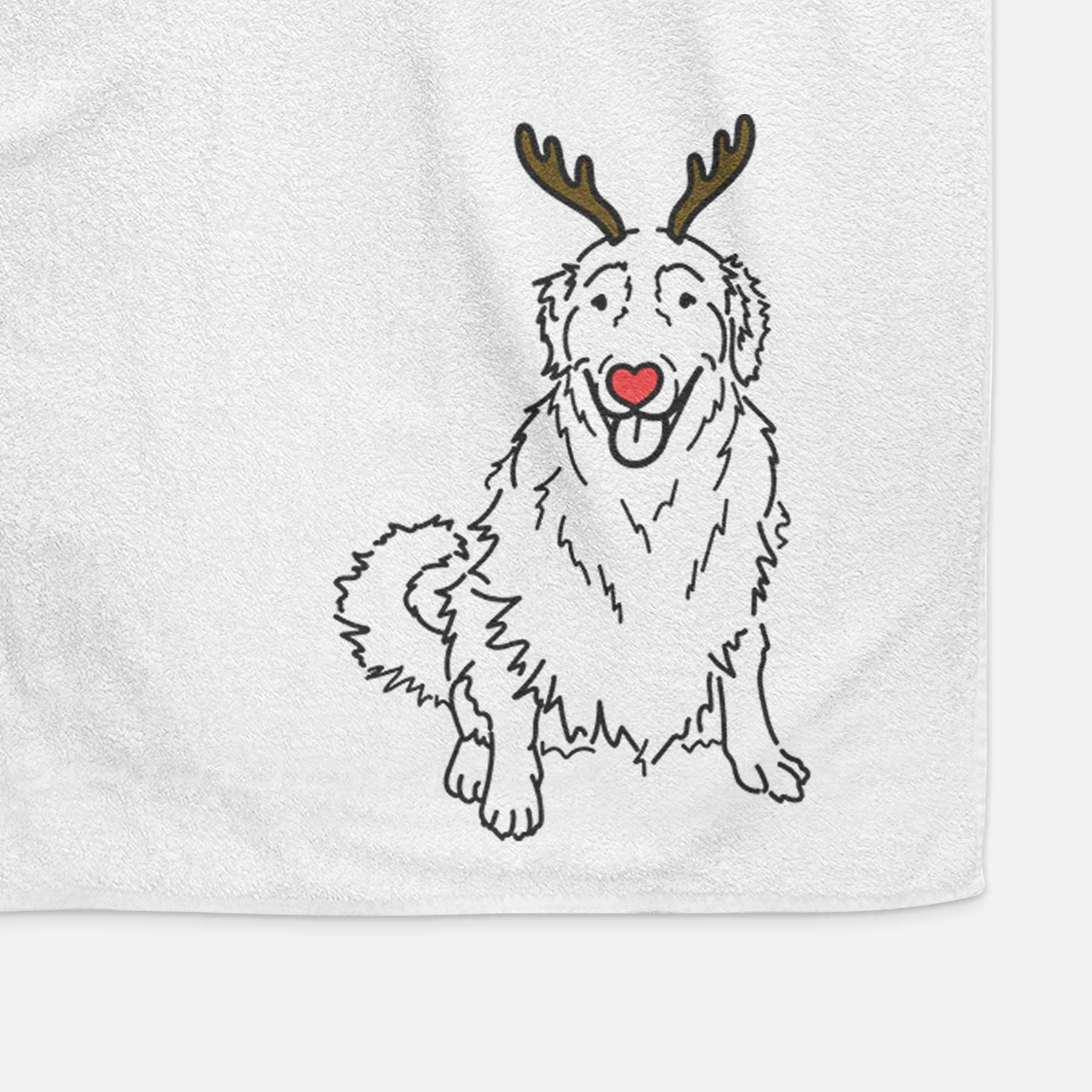 Red Nose Golden Retriever - Daisy - Decorative Hand Towel