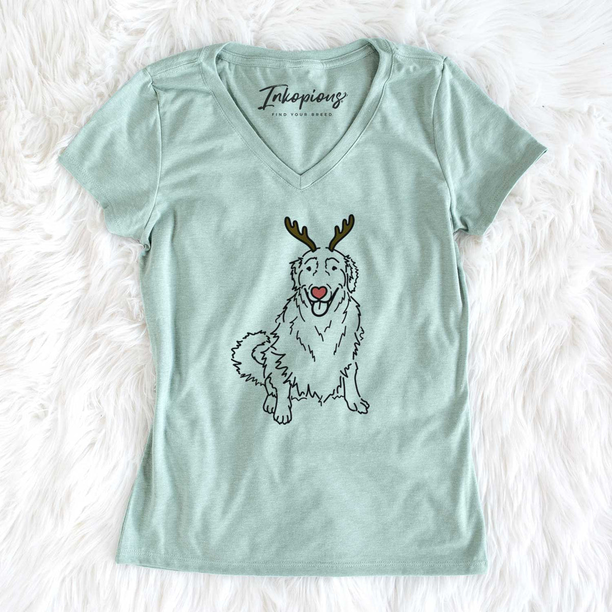 Red Nose Golden Retriever - Daisy - Women&#39;s V-neck Shirt