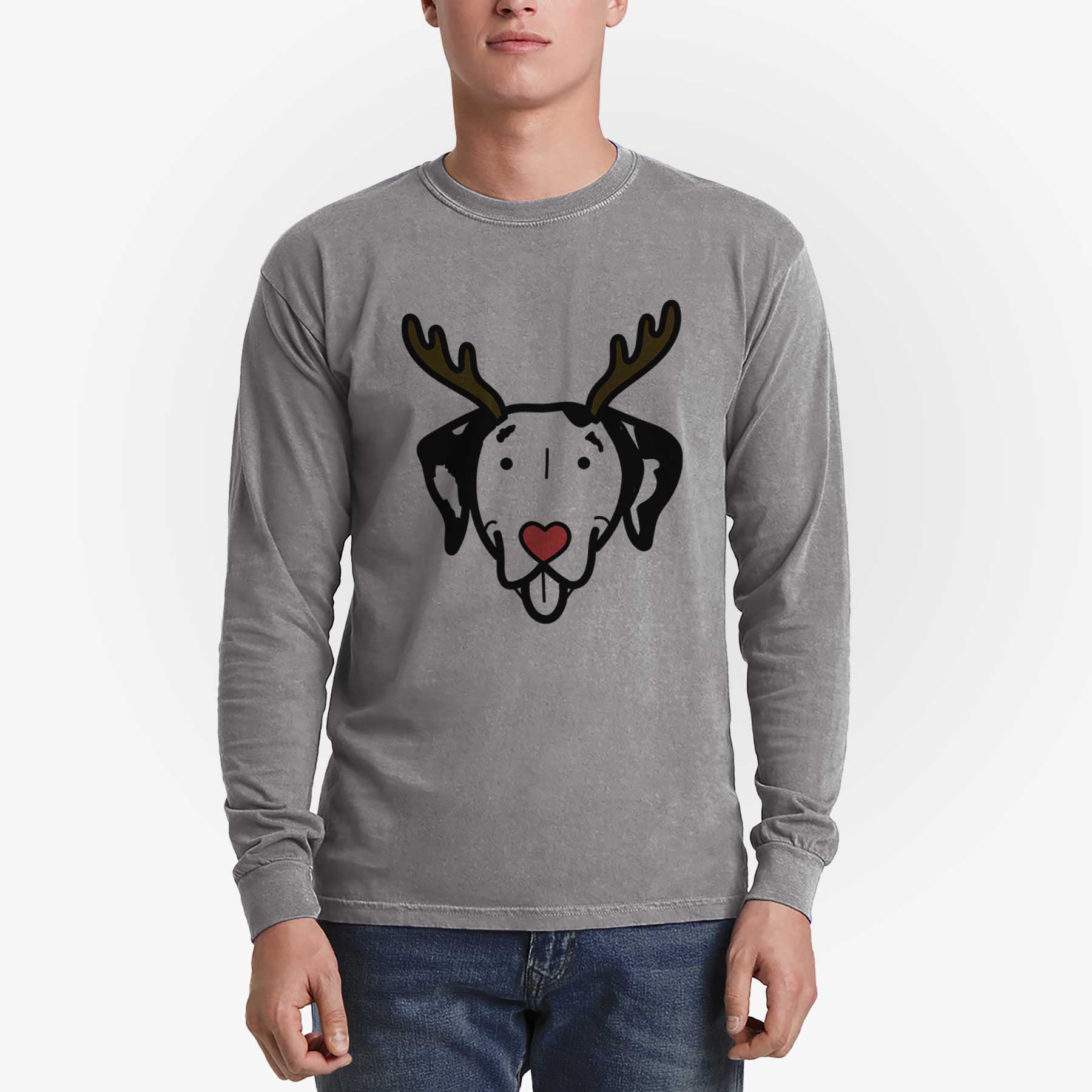 Red Nose Dalmatian - Heavyweight 100% Cotton Long Sleeve