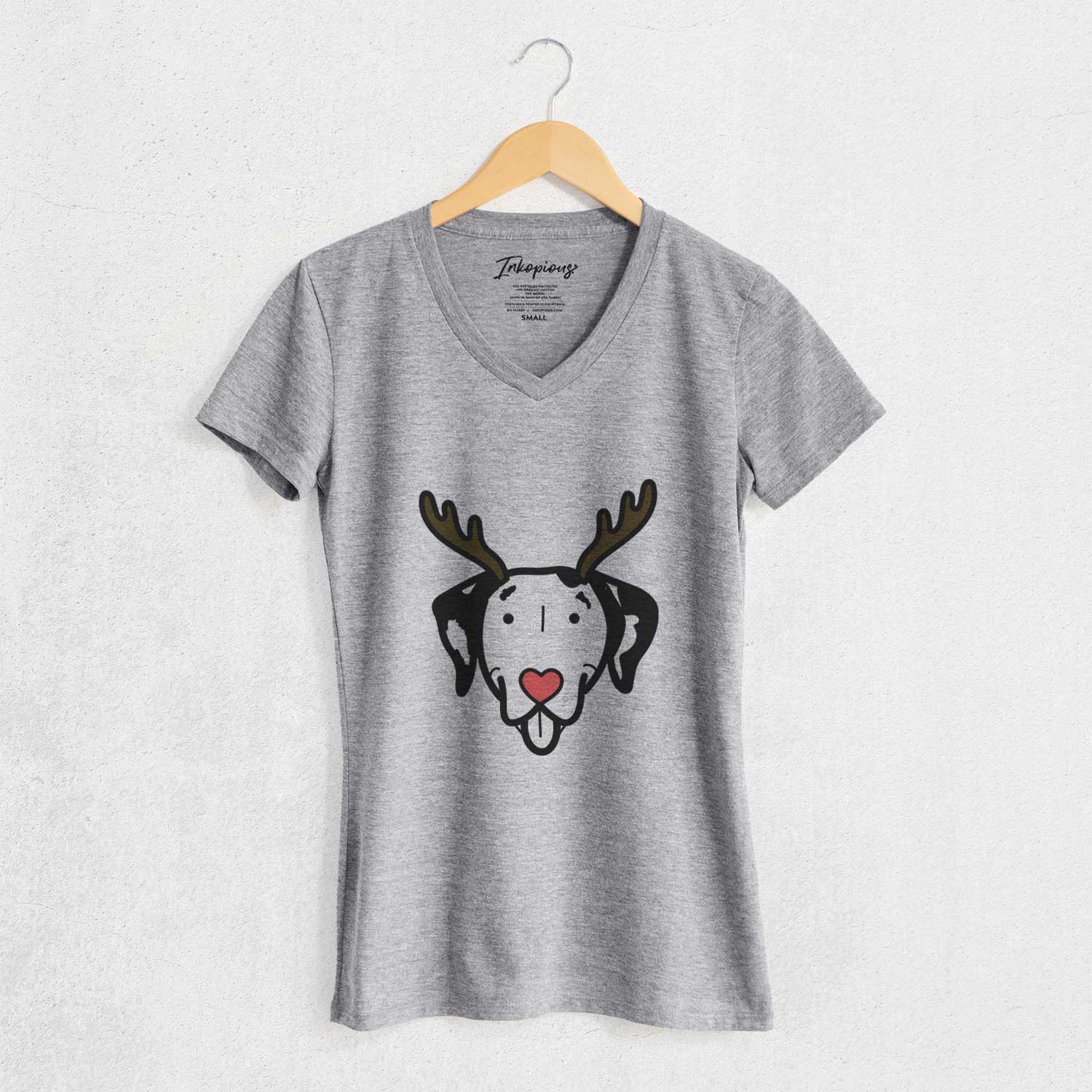 Red Nose Dalmatian - Women's V-neck Shirt