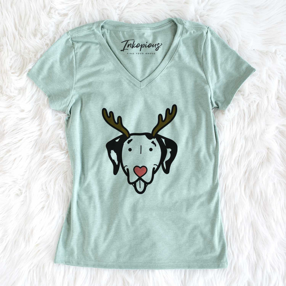 Red Nose Dalmatian - Women&#39;s V-neck Shirt