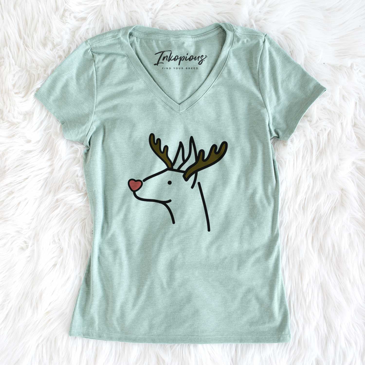 Red Nose Doberman Pinscher - Women's V-neck Shirt