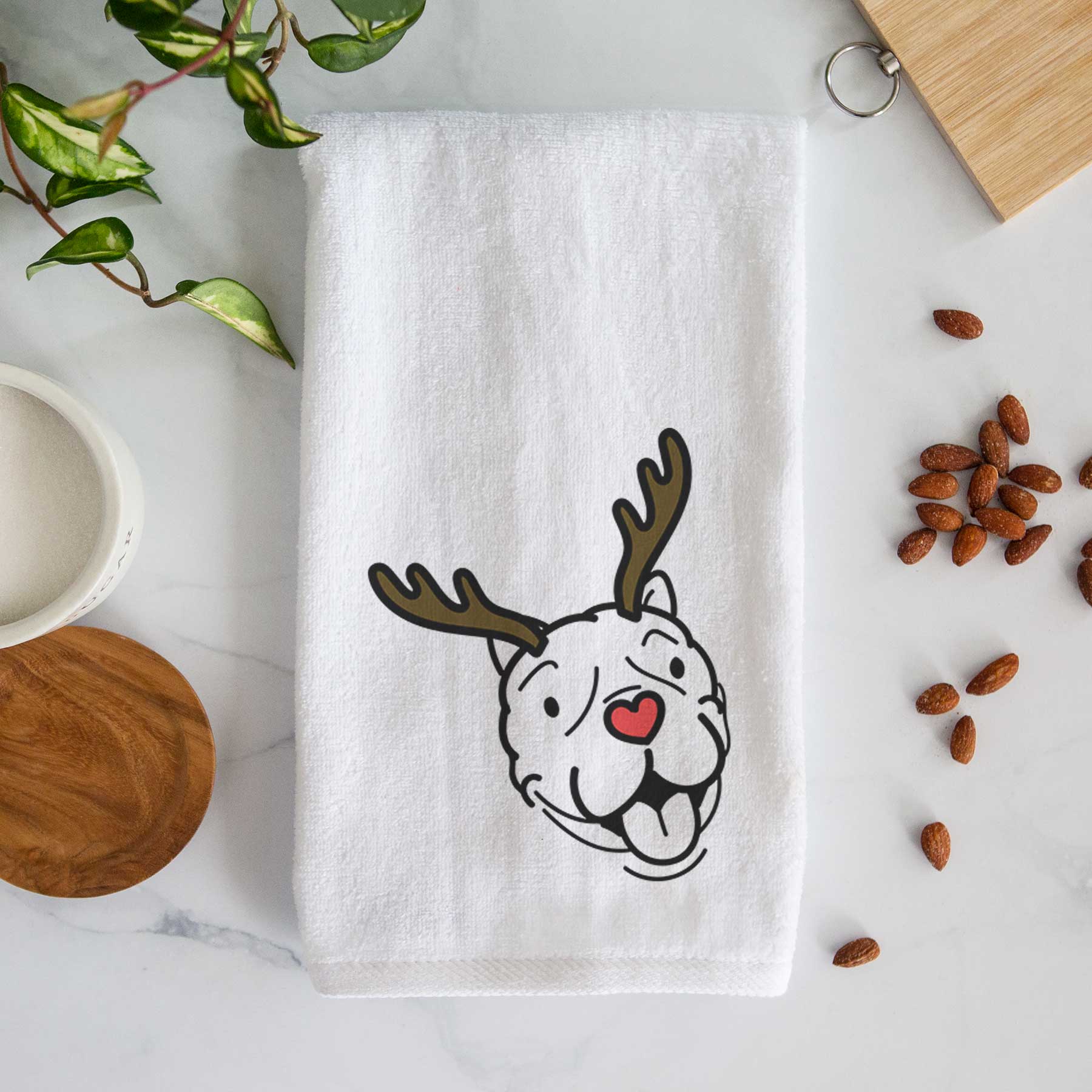 Red Nose American Bulldog - Draco - Decorative Hand Towel