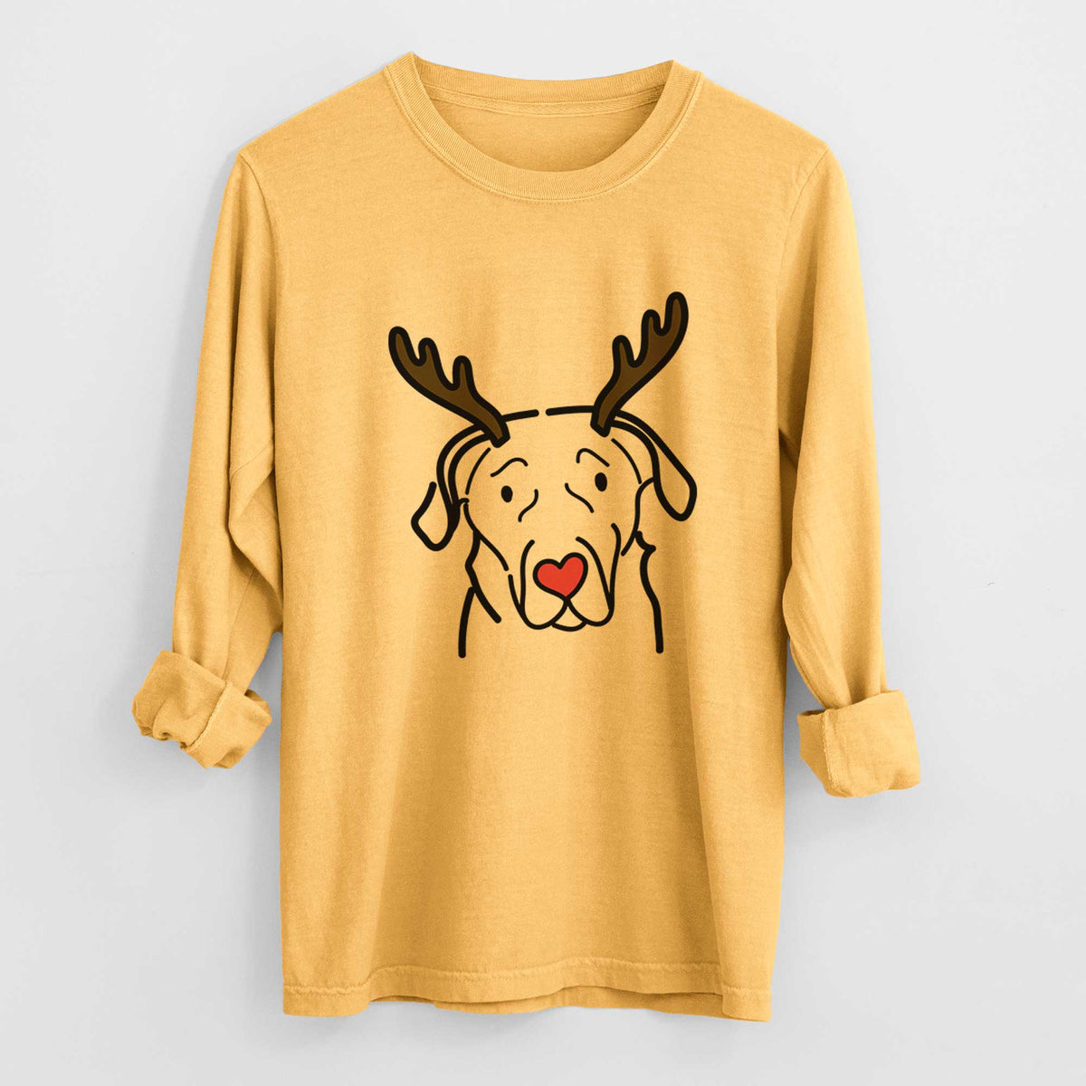 Red Nose English Labrador - Heavyweight 100% Cotton Long Sleeve