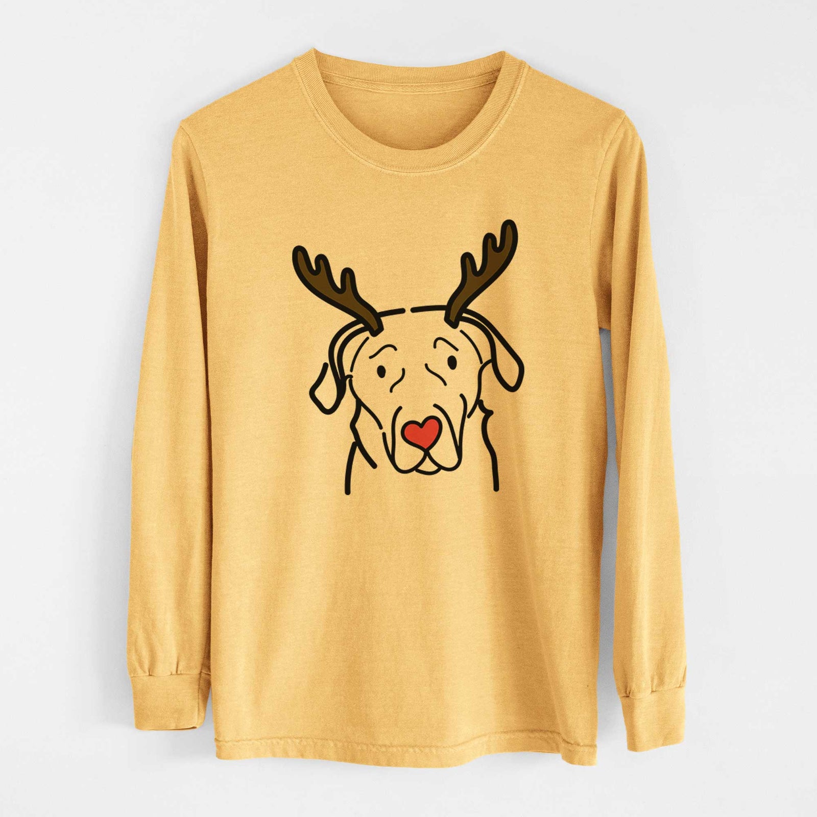 Red Nose English Labrador - Heavyweight 100% Cotton Long Sleeve