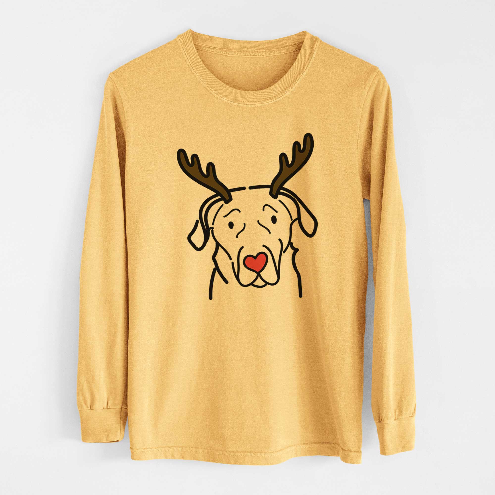 Red Nose English Labrador - Heavyweight 100% Cotton Long Sleeve