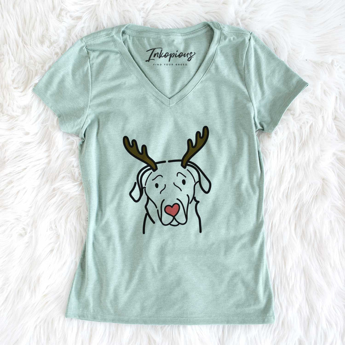 Red Nose English Labrador - Women&#39;s V-neck Shirt