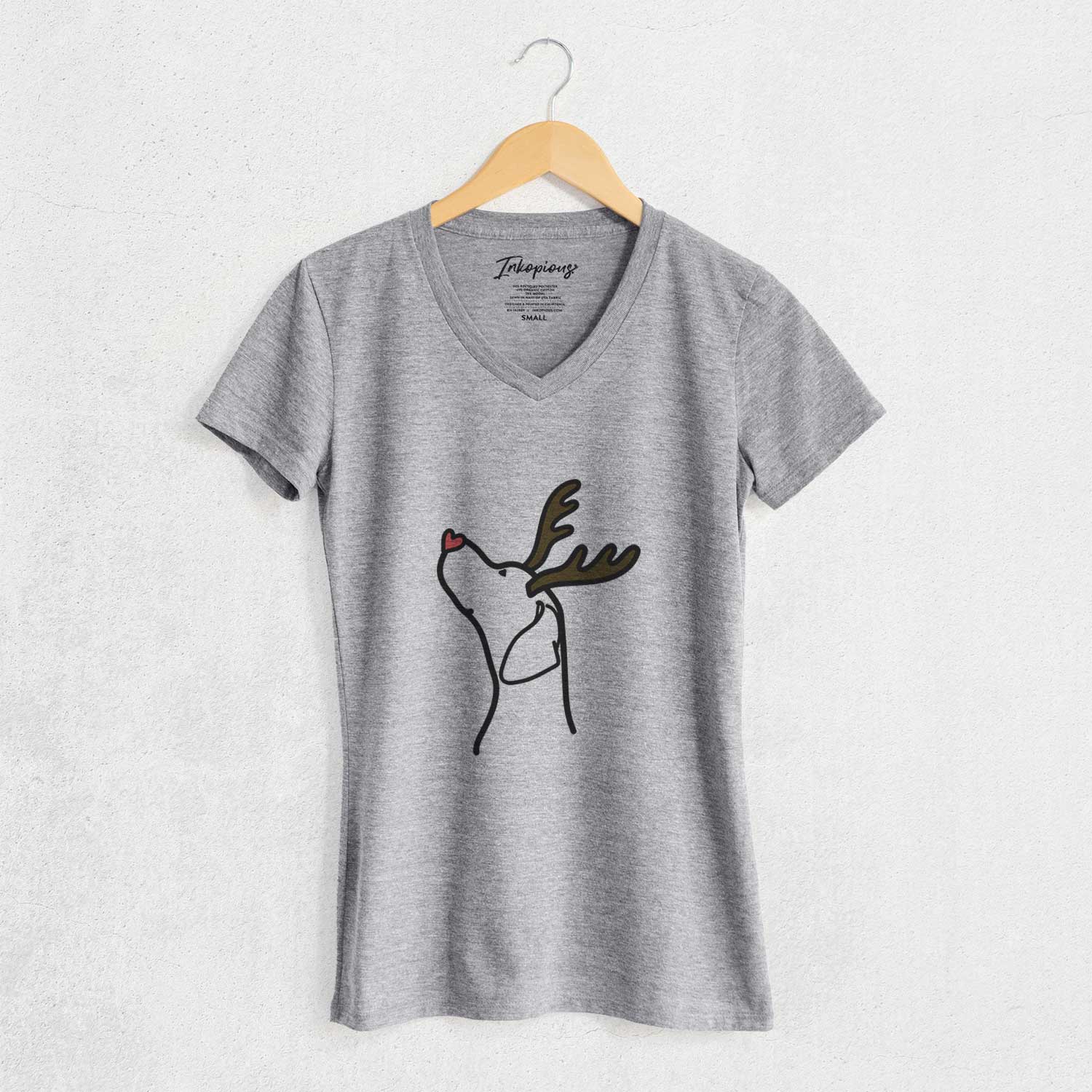 Red Nose English Pointer Profile - Women's V-neck Shirt
