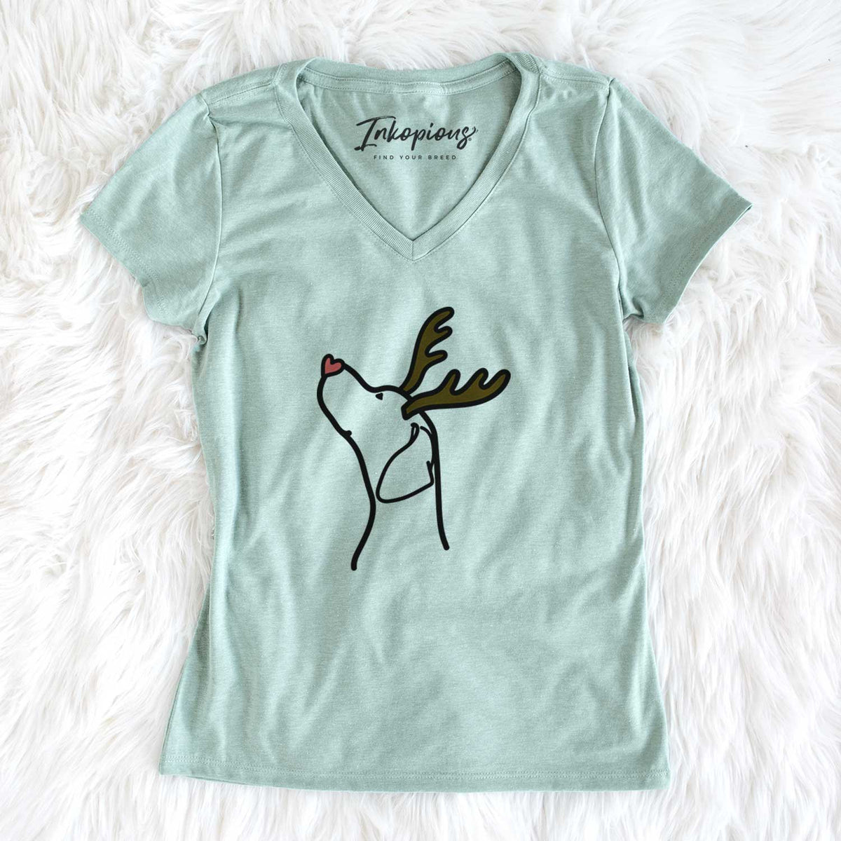 Red Nose English Pointer Profile - Women's V-neck Shirt