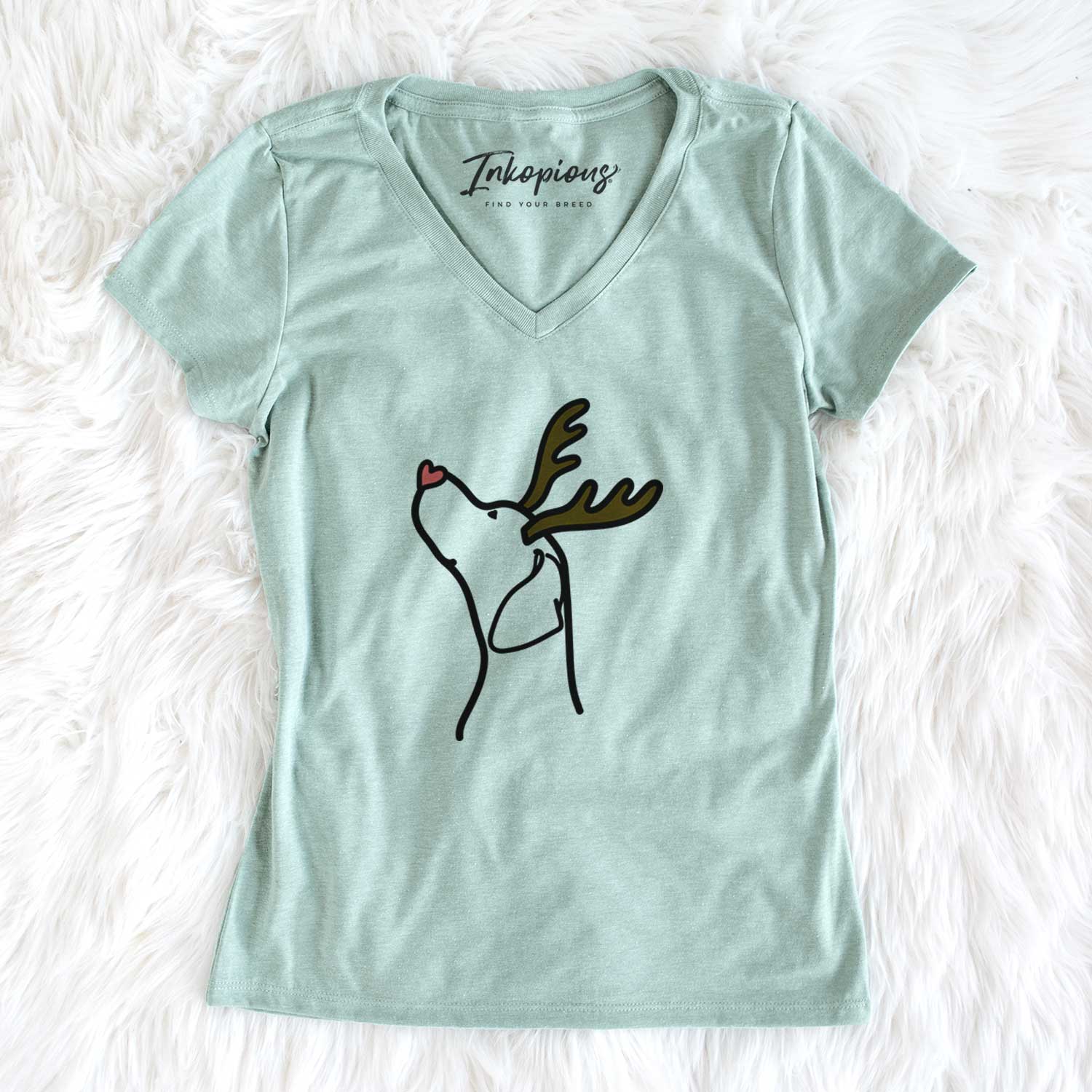 Red Nose English Pointer Profile - Women's V-neck Shirt