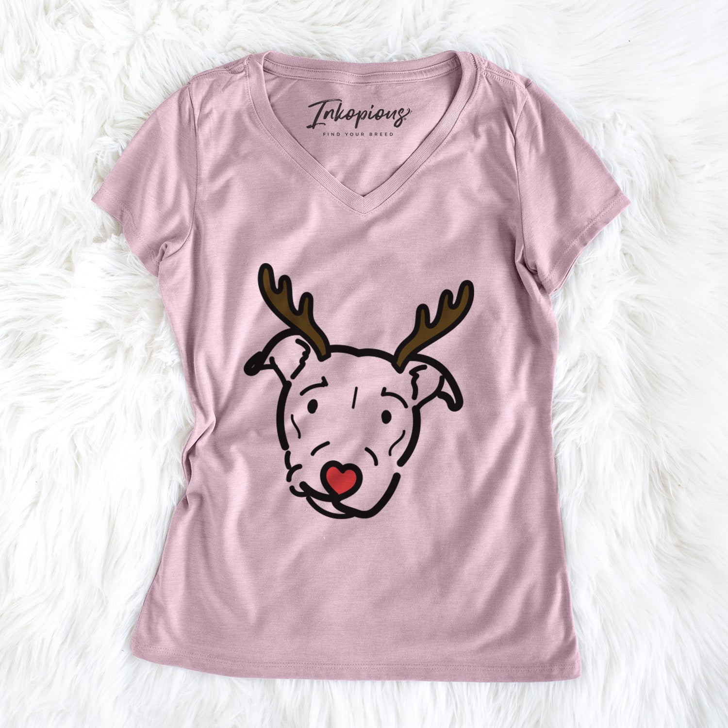 Red Nose Pitbull Mix - Ernie - Women's V-neck Shirt