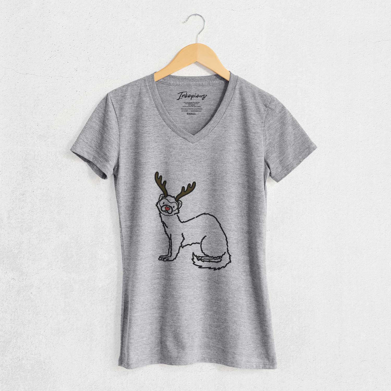 Red Nose Ferret - Fern - Women's V-neck Shirt