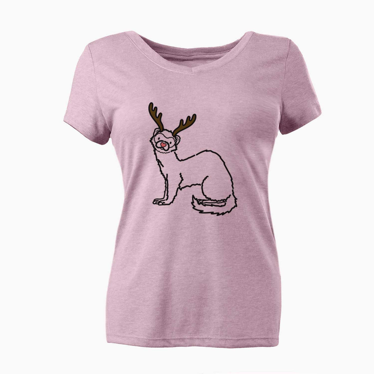 Red Nose Ferret - Fern - Women's V-neck Shirt