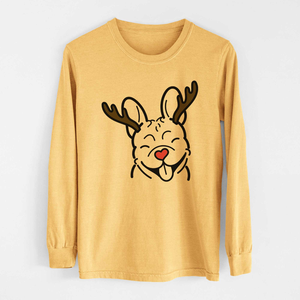 Red Nose French Bulldog - Heavyweight 100% Cotton Long Sleeve