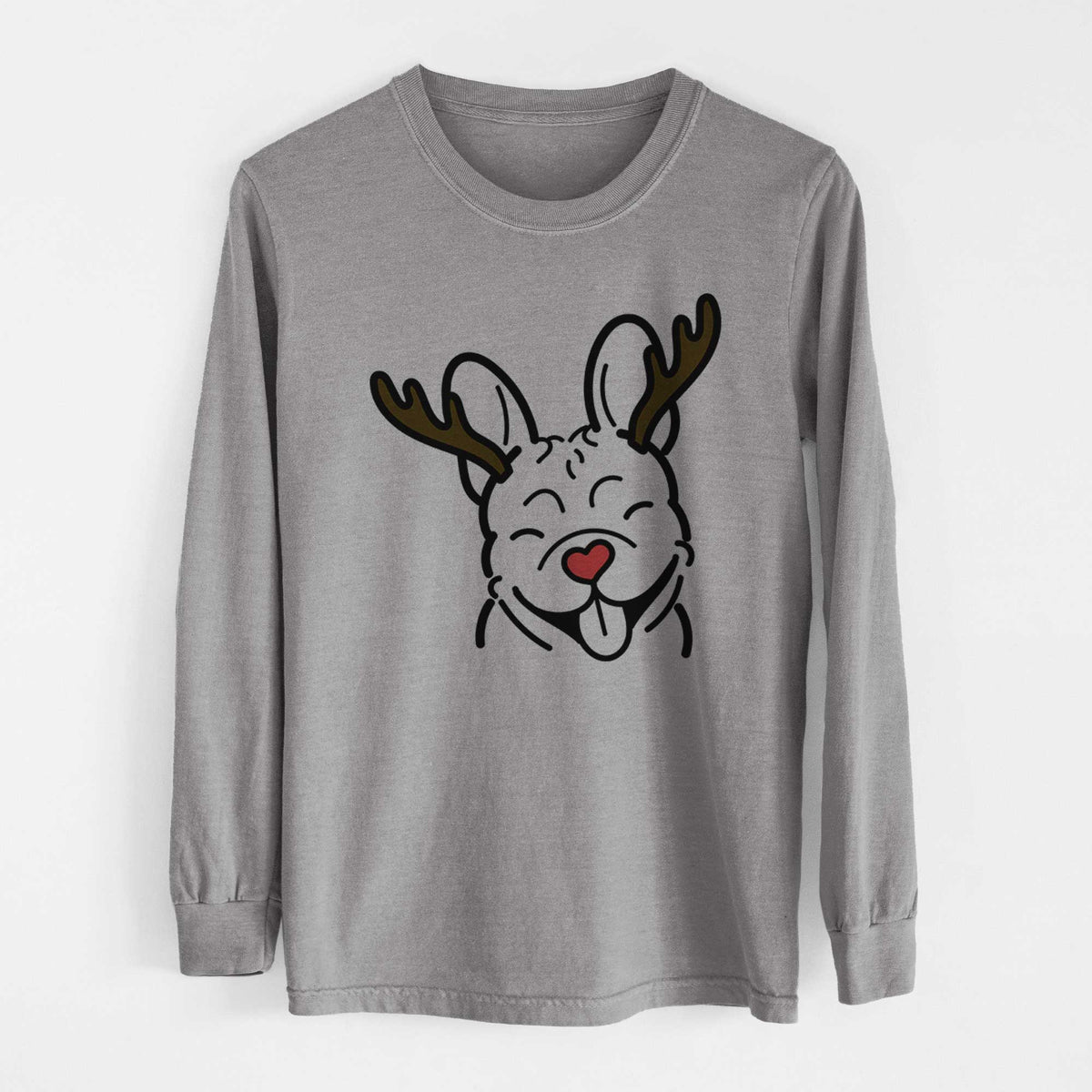 Red Nose French Bulldog - Heavyweight 100% Cotton Long Sleeve