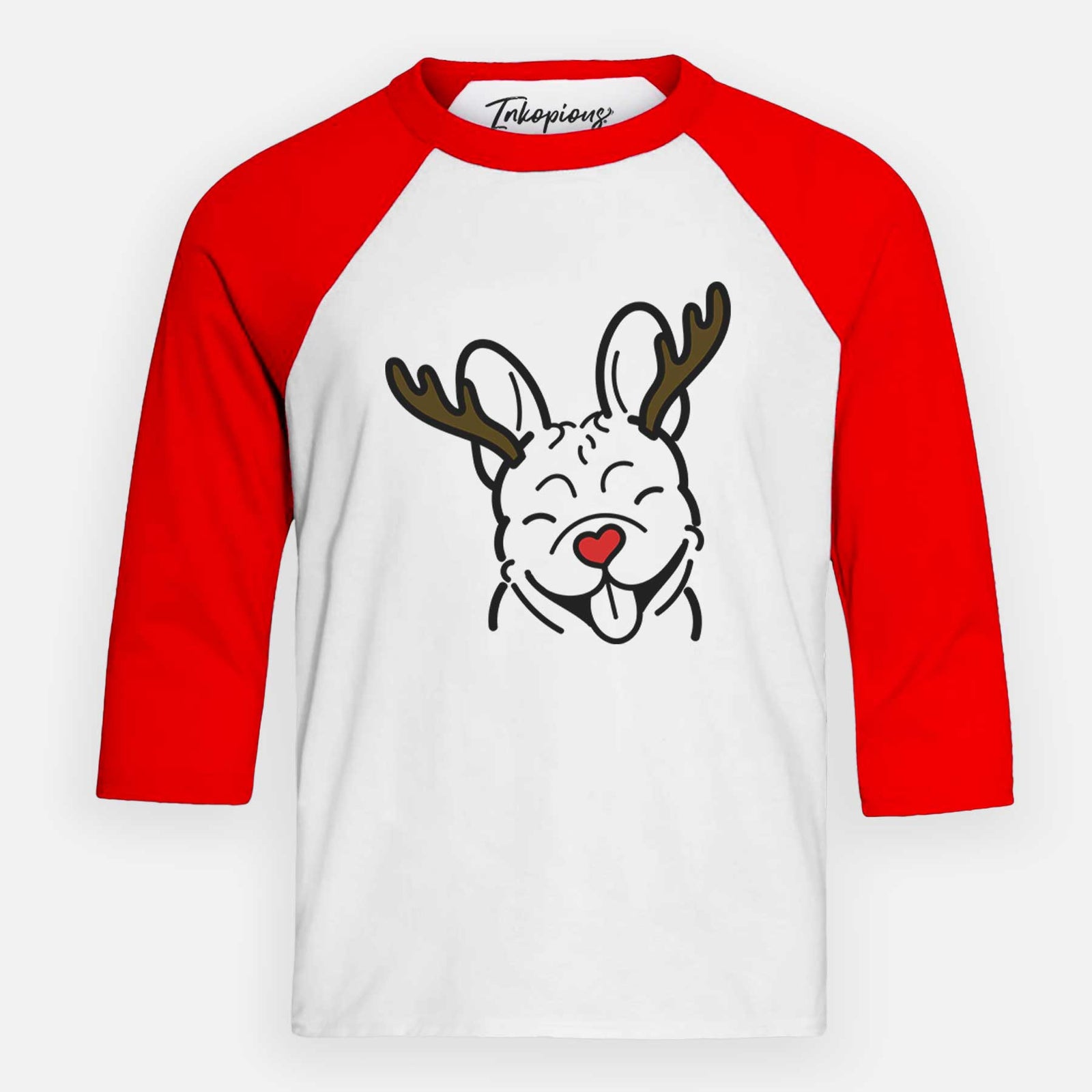 Red Nose French Bulldog - Youth 3/4 Long Sleeve