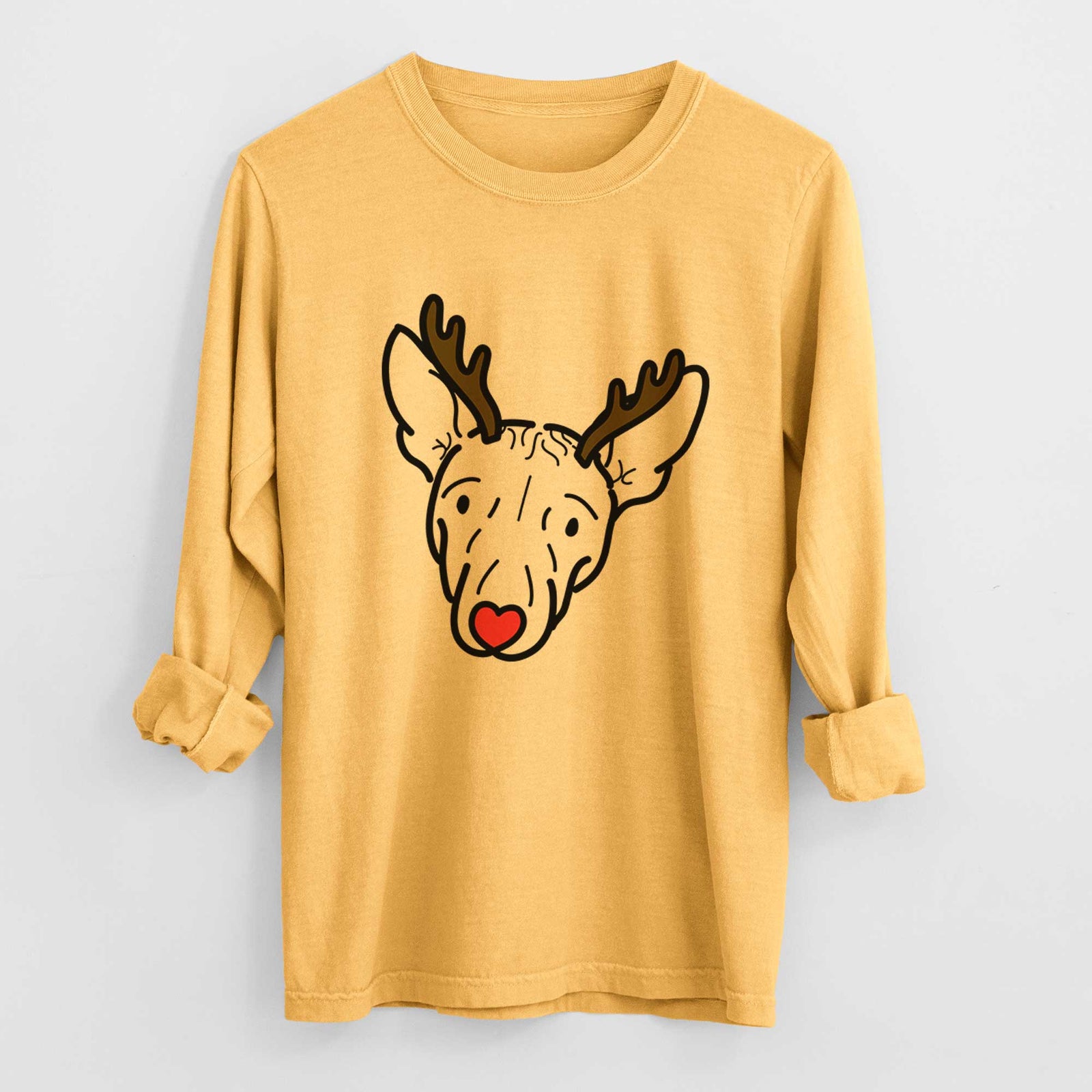 Red Nose American Hairless Terrier - Georgia - Heavyweight 100% Cotton Long Sleeve