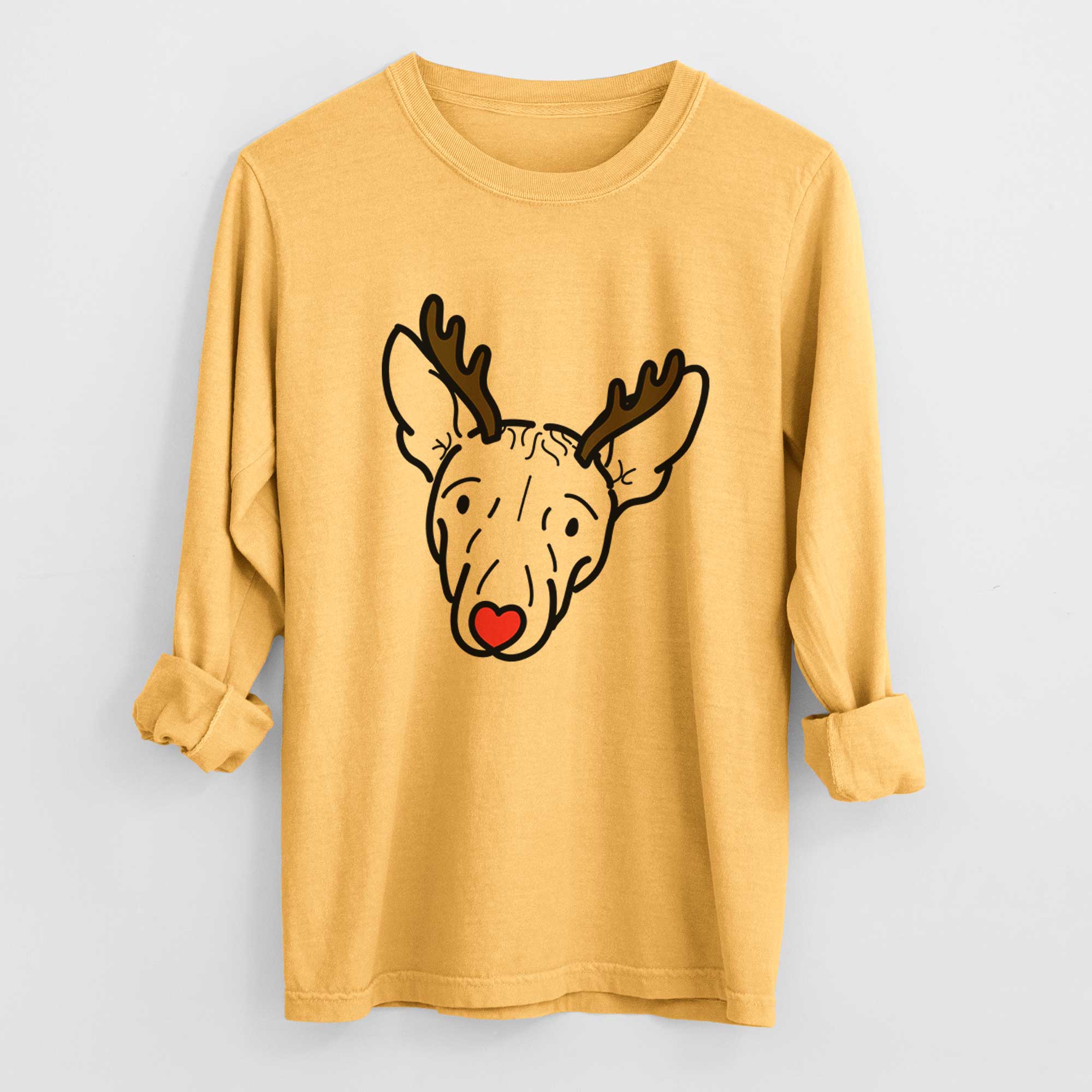 Red Nose American Hairless Terrier - Georgia - Heavyweight 100% Cotton Long Sleeve