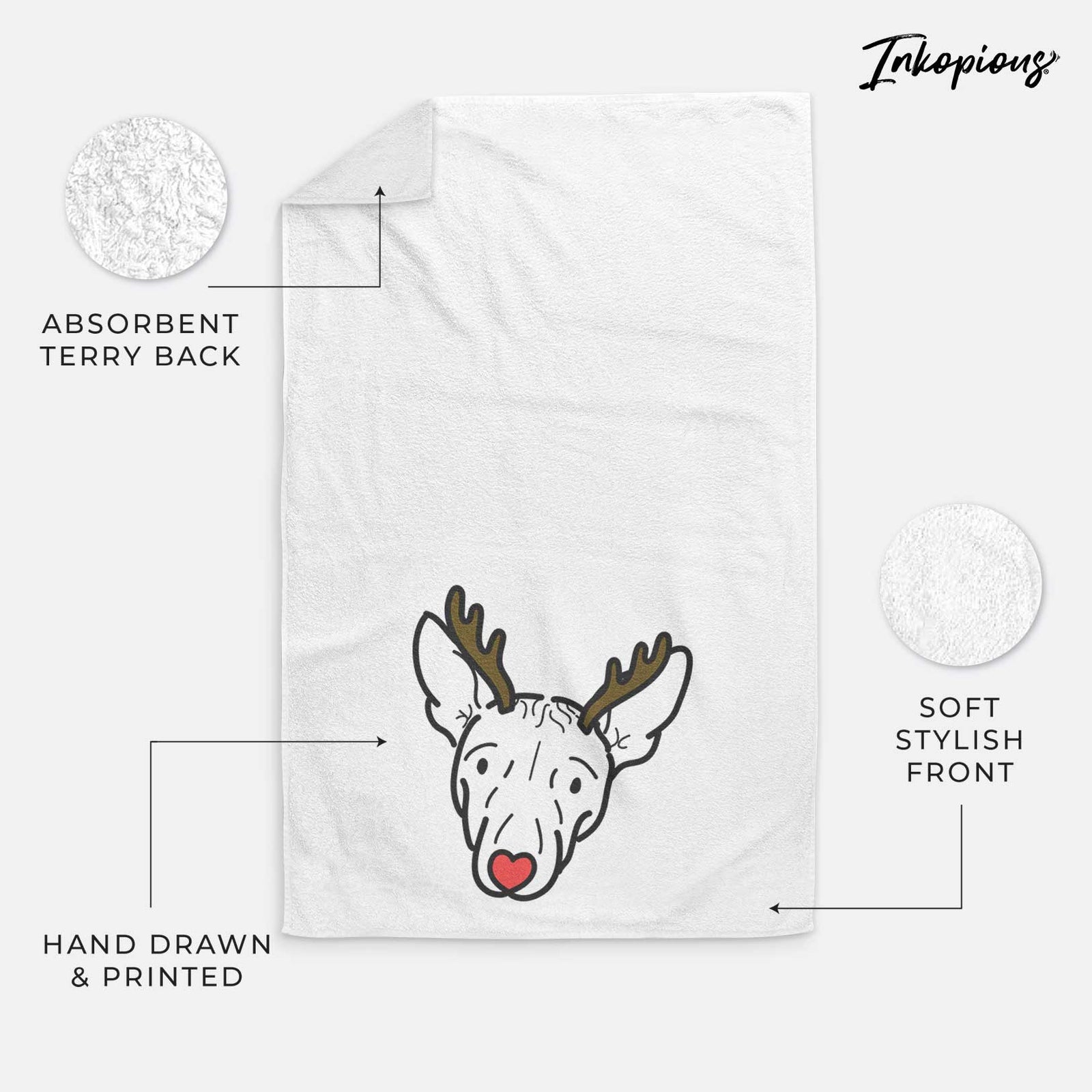 Red Nose American Hairless Terrier - Georgia - Decorative Hand Towel