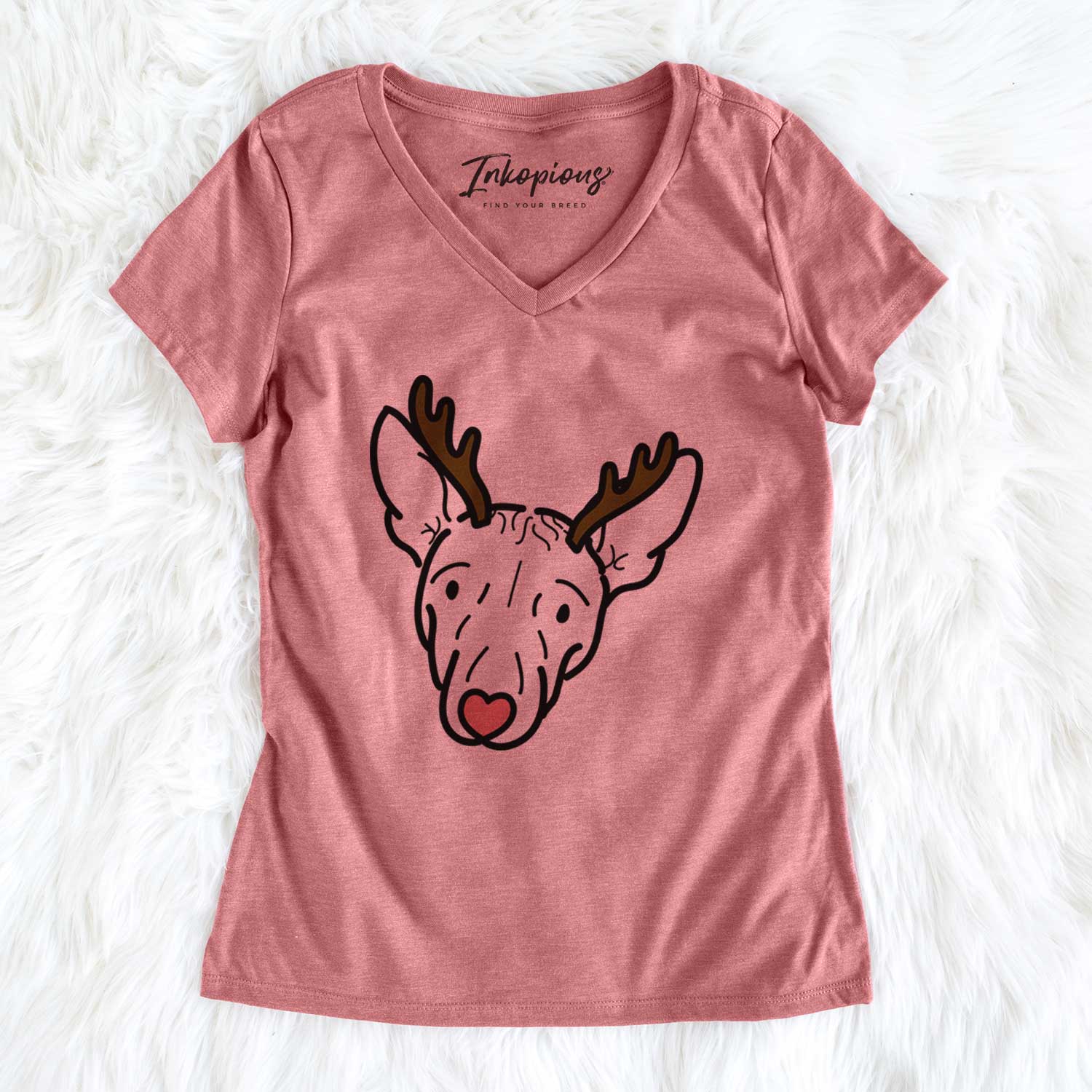 Red Nose American Hairless Terrier - Georgia - Women's V-neck Shirt