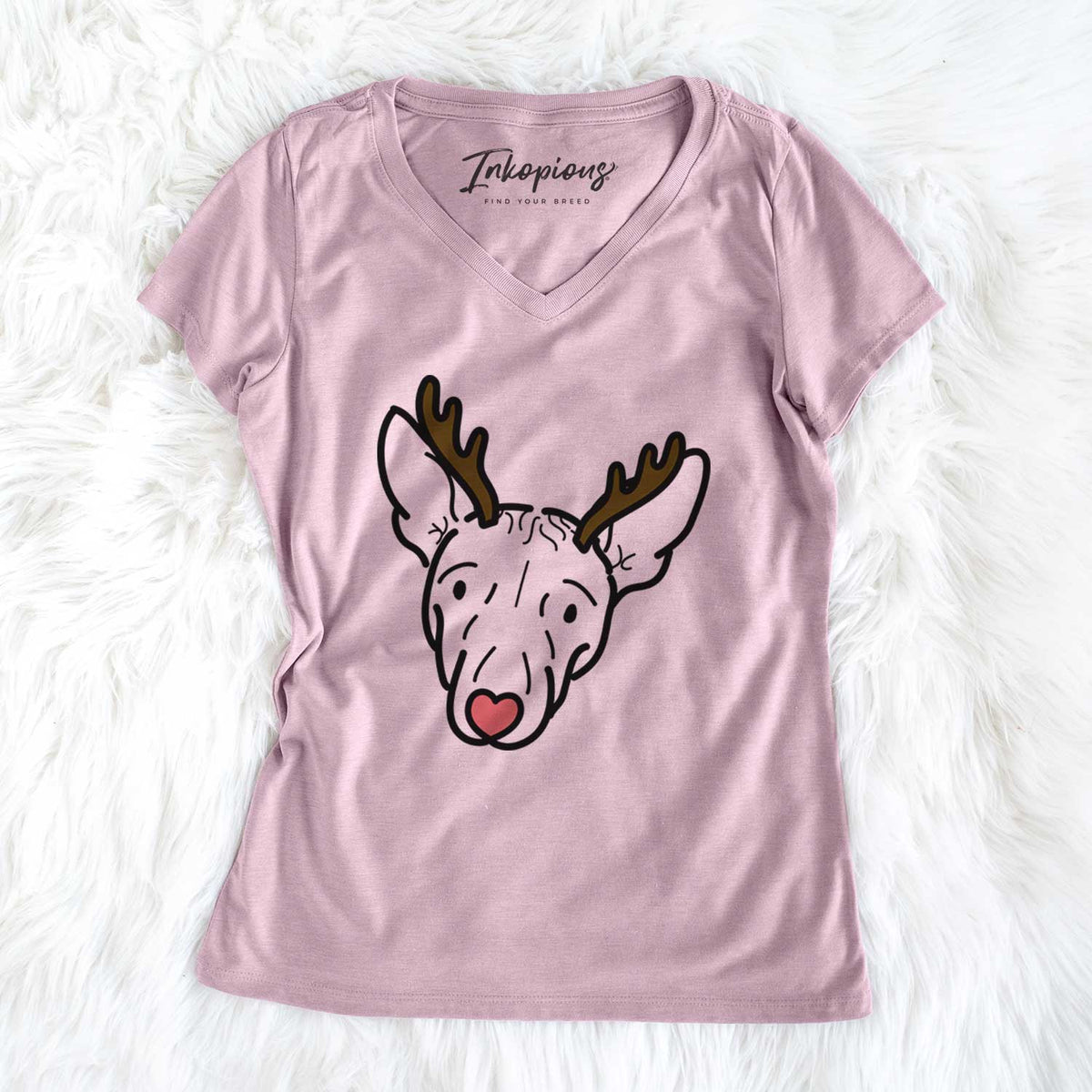 Red Nose American Hairless Terrier - Georgia - Women's V-neck Shirt